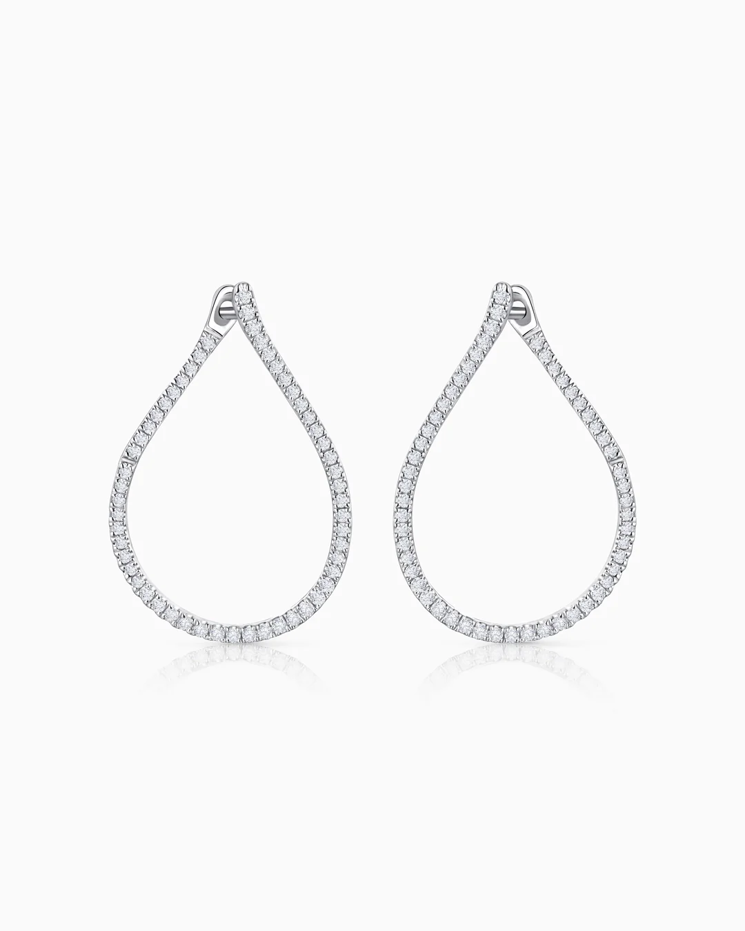 Pendientes Naia de Diamantes en Oro Blanco de 18 Kt