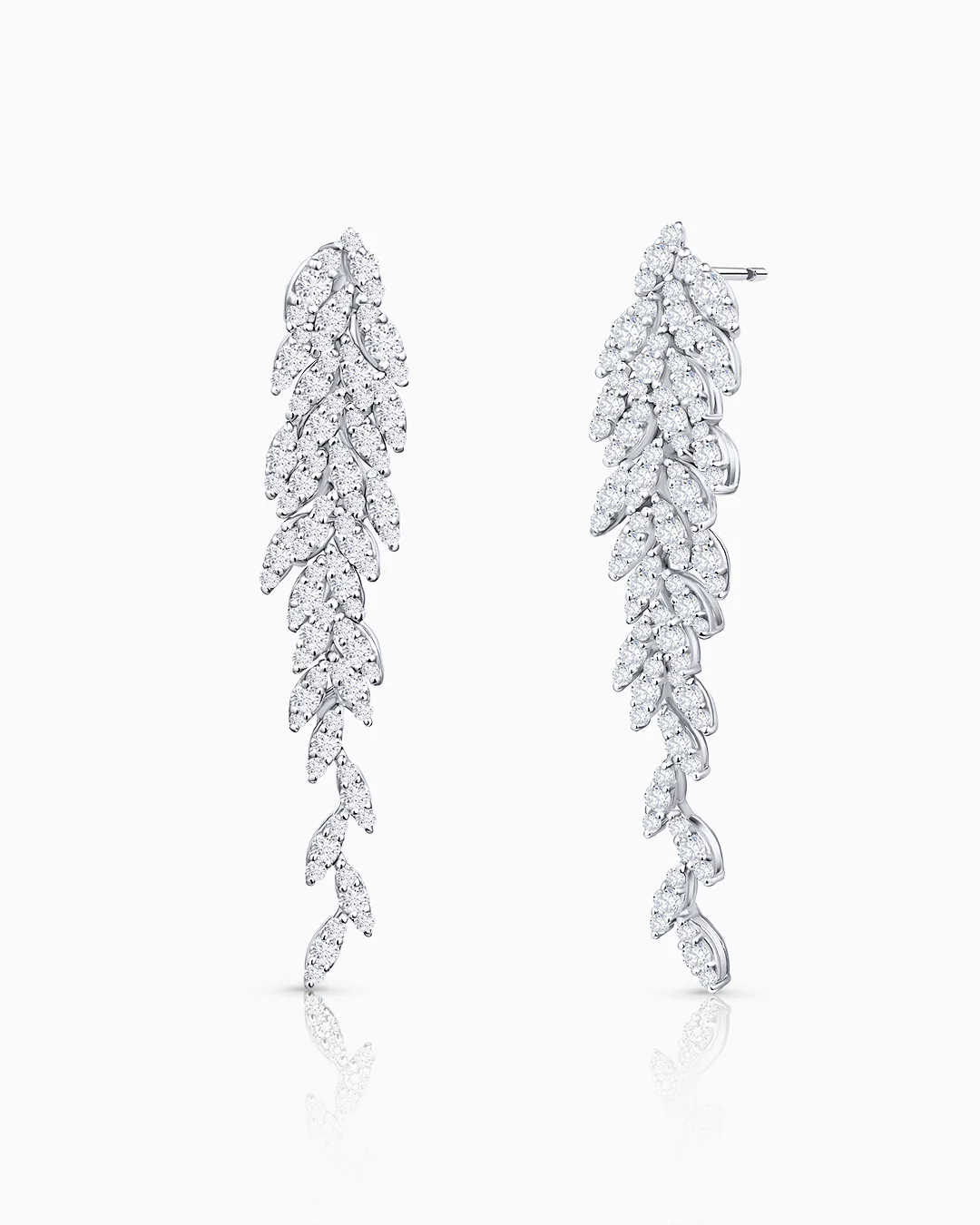 Pendientes Olivia de Diamantes en Oro Blanco de 18 Kt