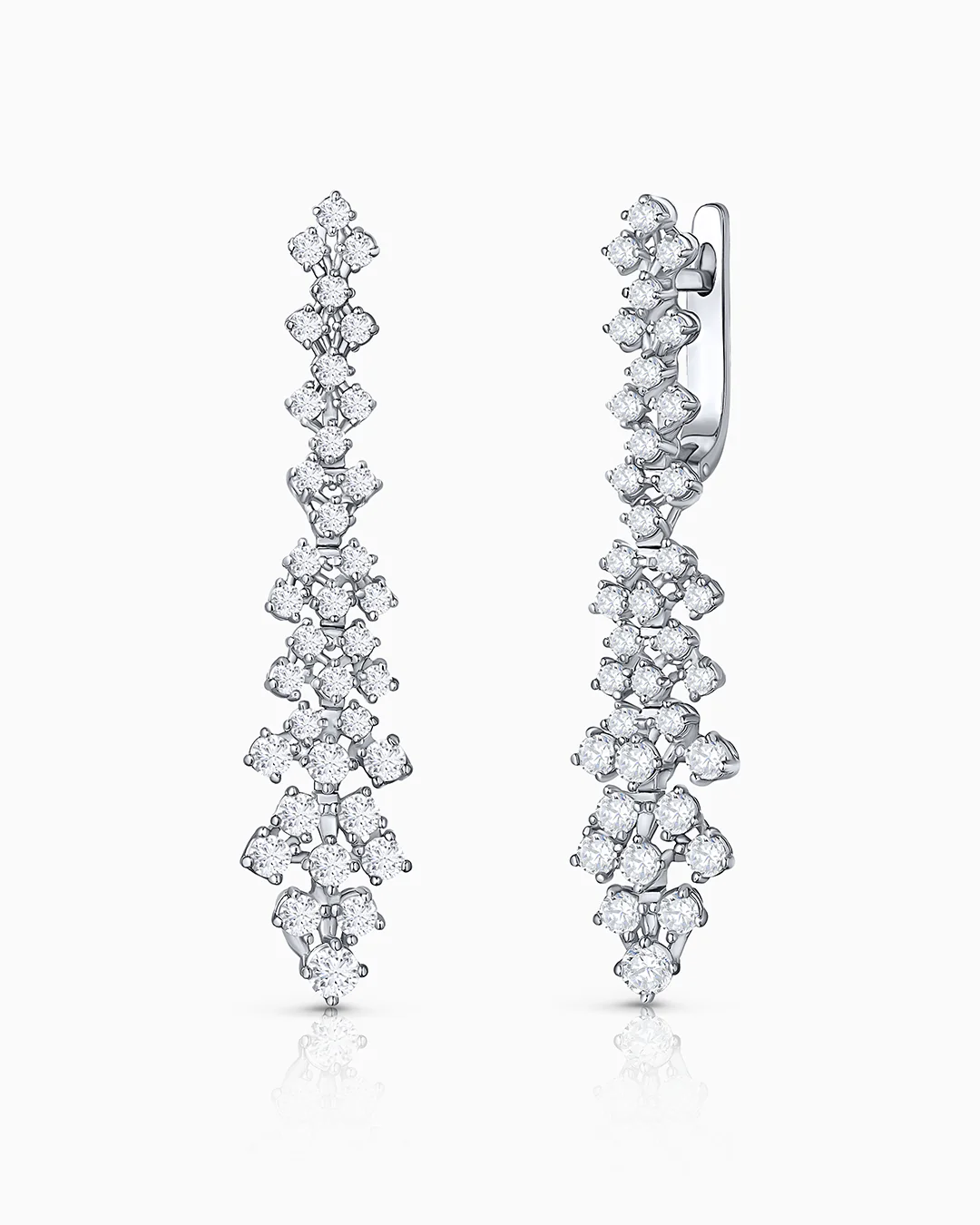 Pendientes Oriana de Diamantes en Oro Blanco de 18 Kt