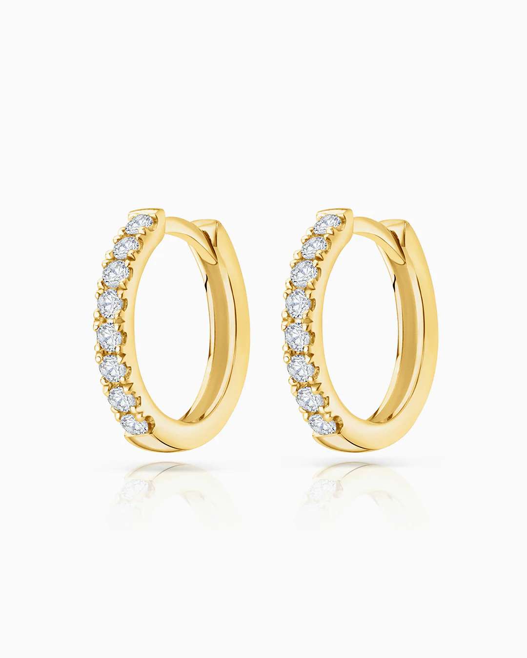 Pendientes Petite Diamonds Aro en Oro Amarillo de 18 Kt
