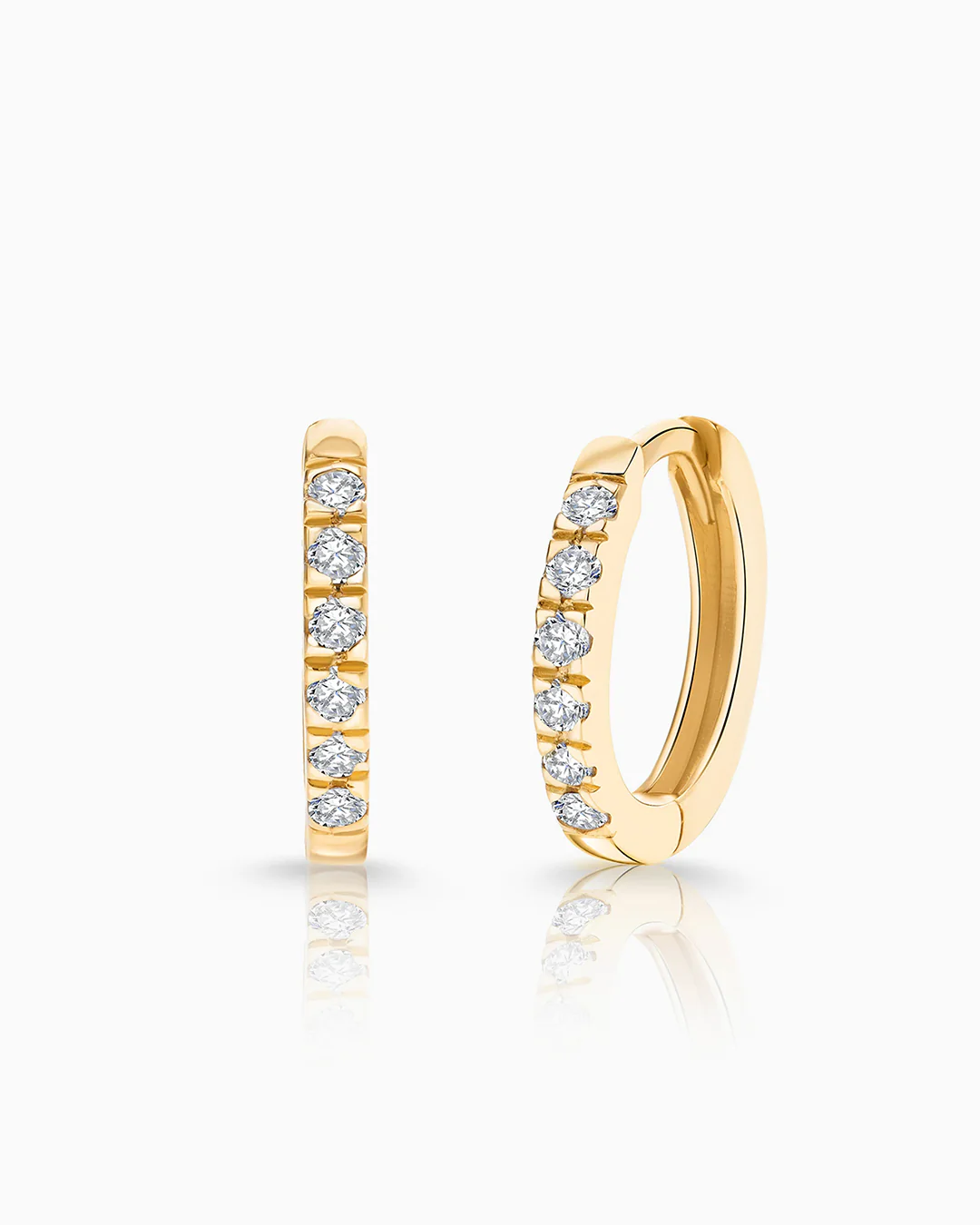 Pendientes Petite Diamonds Aro MINI en Oro Amarillo de 18 Kt