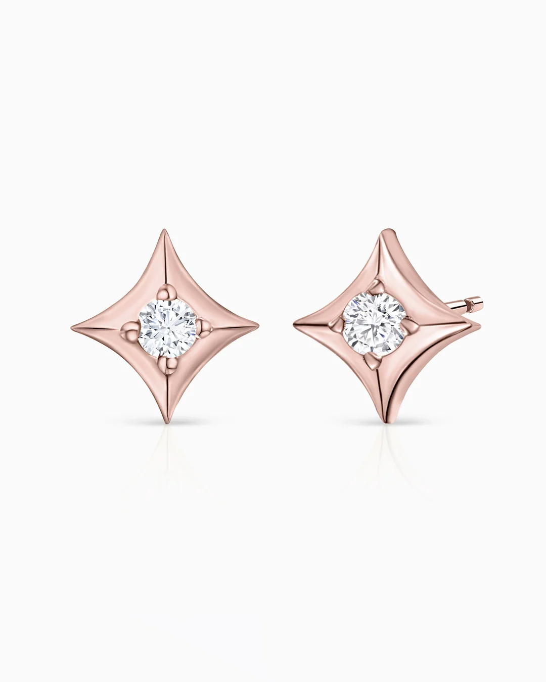 Pendientes Rosa de los Vientos Hadar en Oro Rosa de 18 Kt