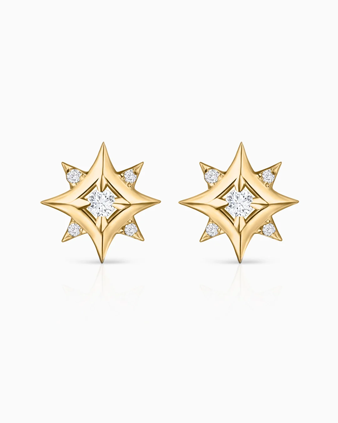 Pendientes Rosa de los Vientos Mimosa en Oro Amarillo de 18 Kt - Image 4