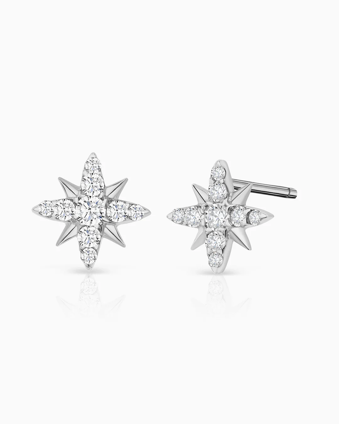 Pendientes Rosa de los Vientos en Oro Blanco de 18 Kt