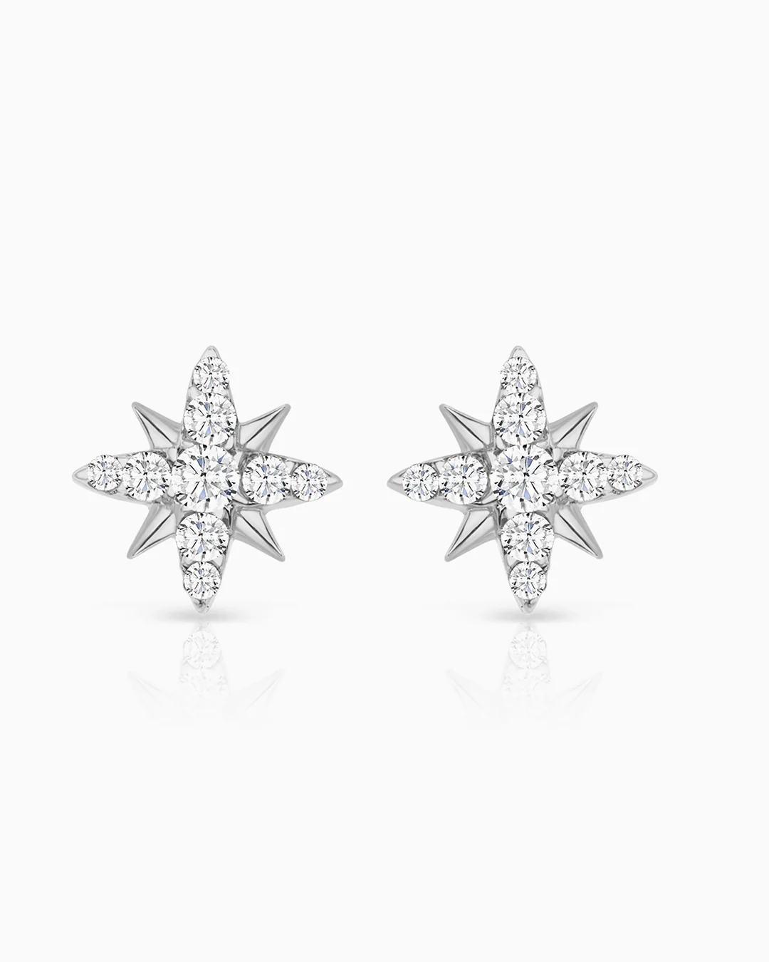 Pendientes Rosa de los Vientos en Oro Blanco de 18 Kt - Image 4