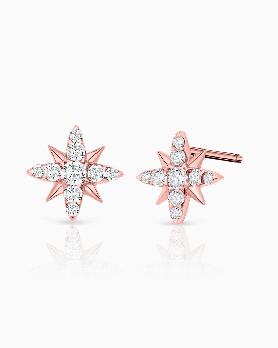 Pendientes Rosa de los Vientos en Oro Rosa de 18 Kt