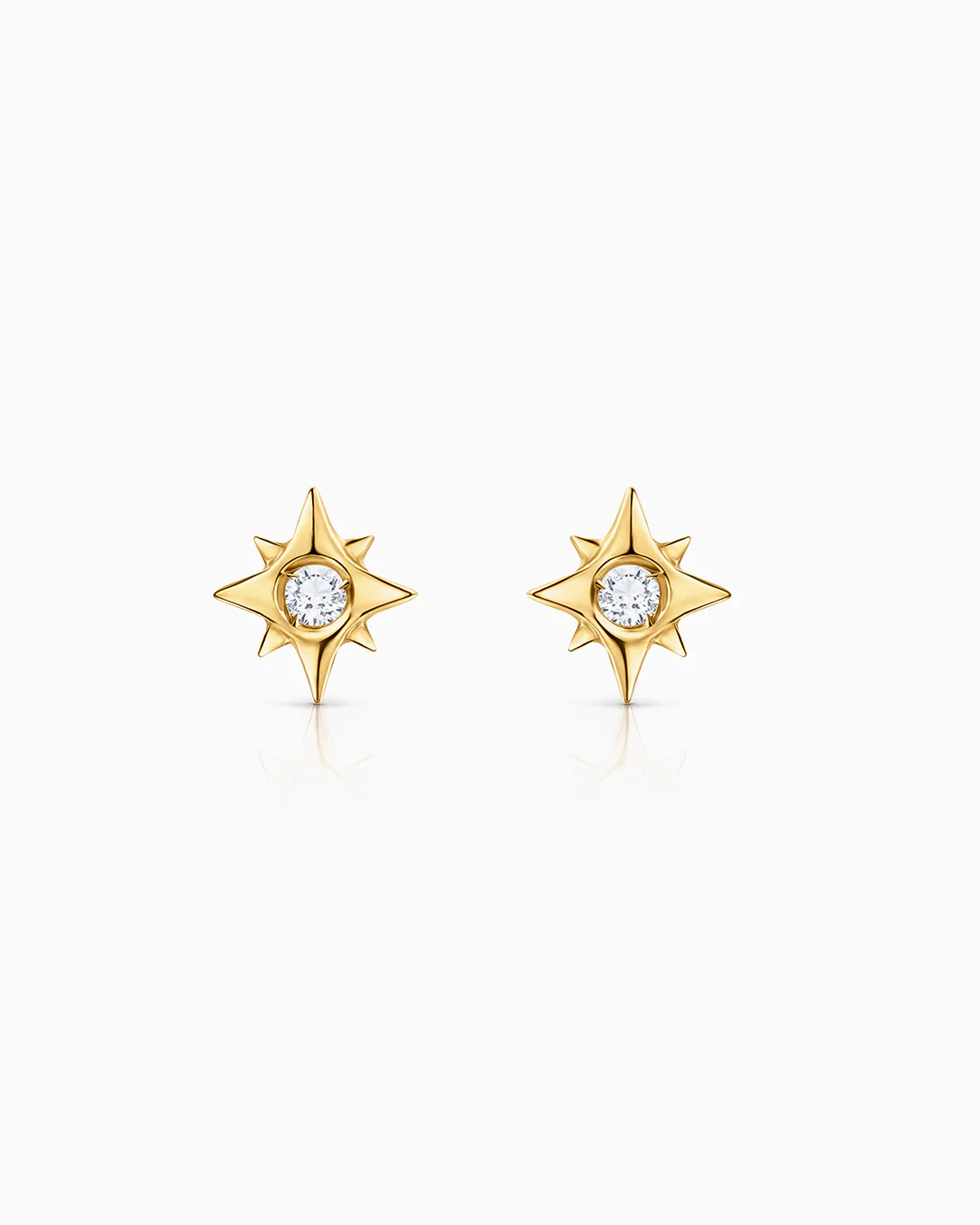 Pendientes Rosa de los Vientos Petit de Diamantes en Oro Amarillo de 18 Kt - Image 3