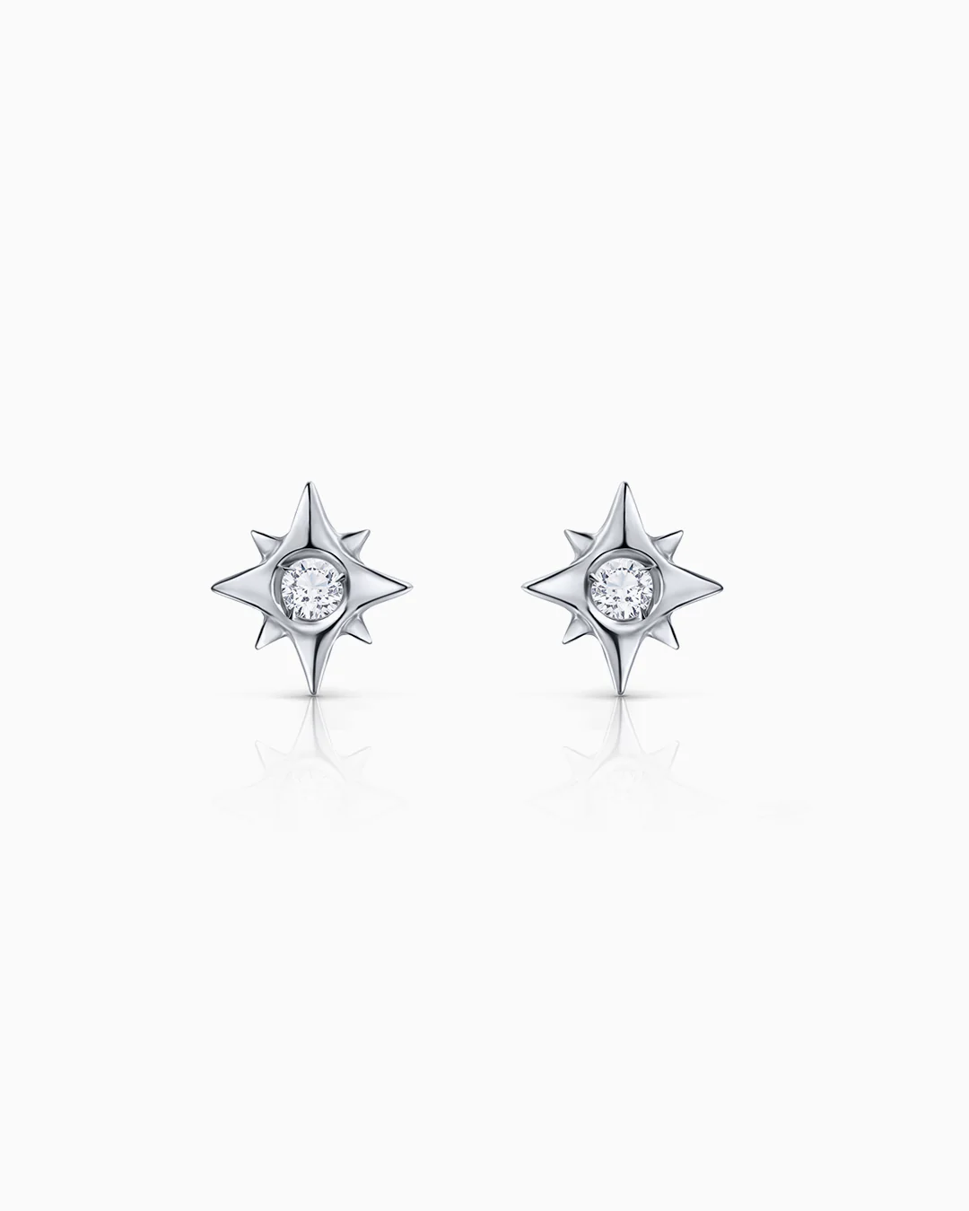 Pendientes Rosa de los Vientos Petit de Diamantes en Oro Blanco de 18 Kt - Image 3