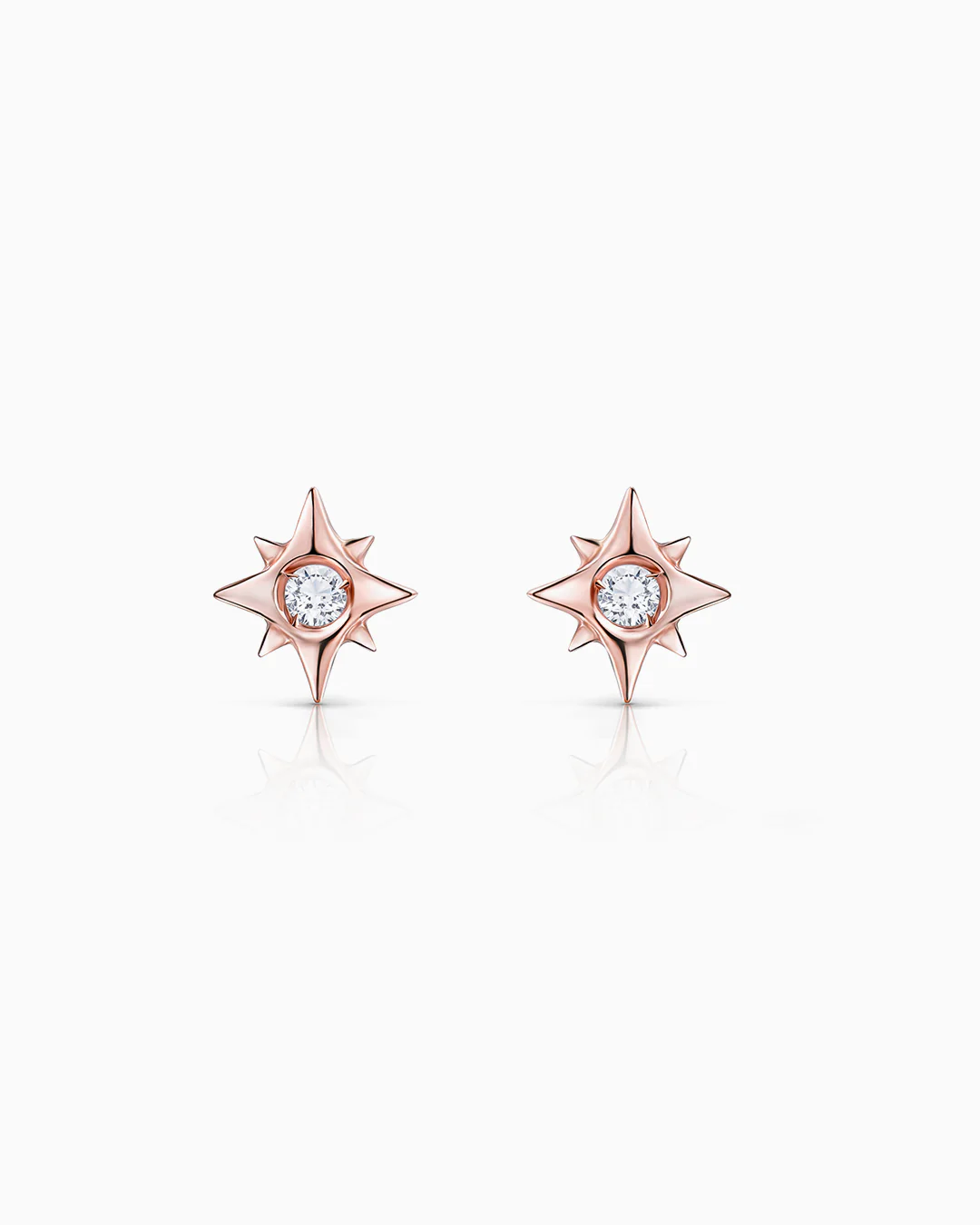 Pendientes Rosa de los Vientos Petit de Diamantes en Oro Rosa de 18 Kt - Image 4