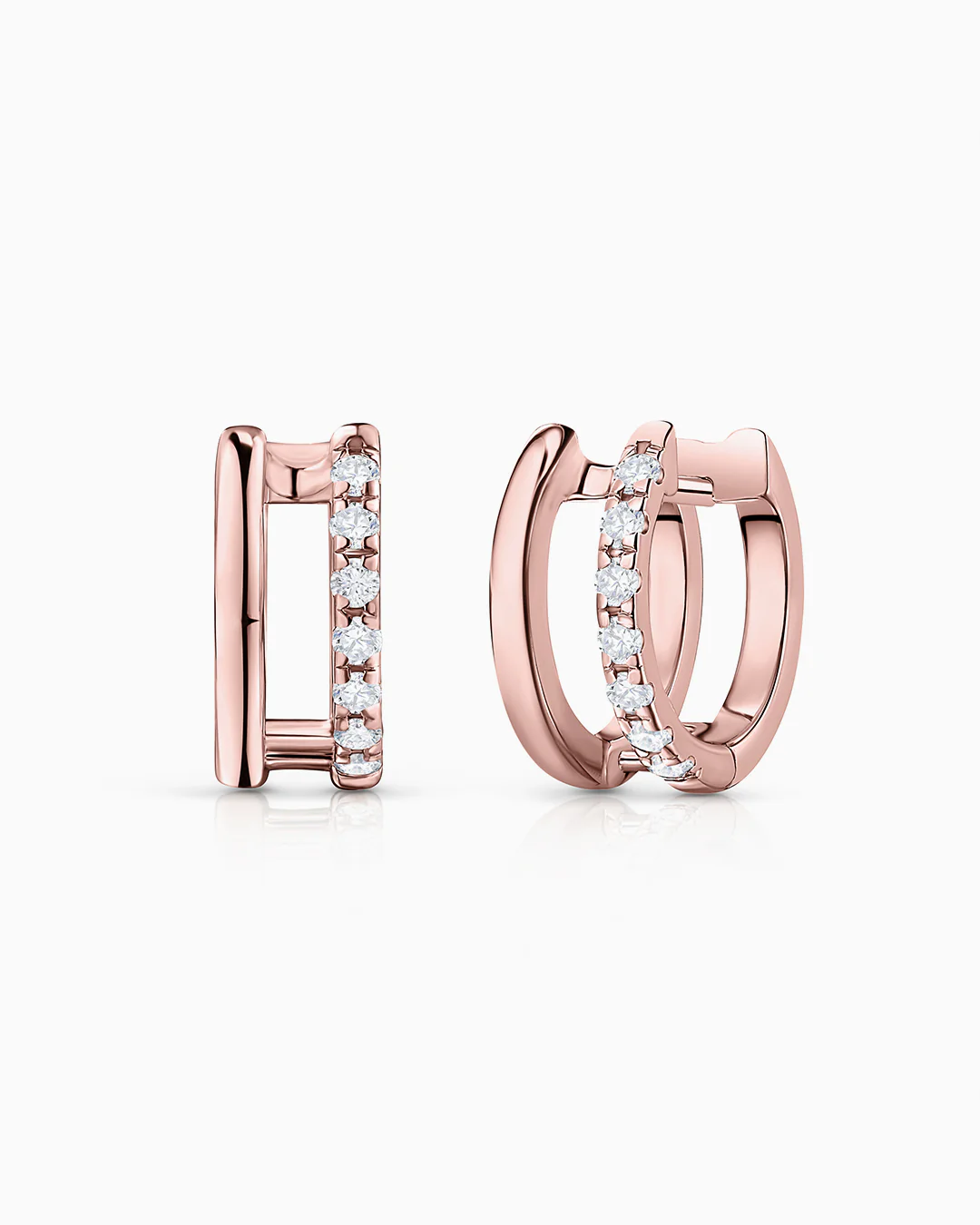 Pendientes Selene de Diamantes en Oro Rosa de 18 Kt