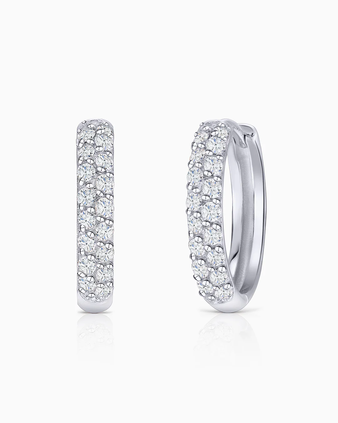 Pendientes Slice de Diamantes en Oro Blanco de 18 Kt