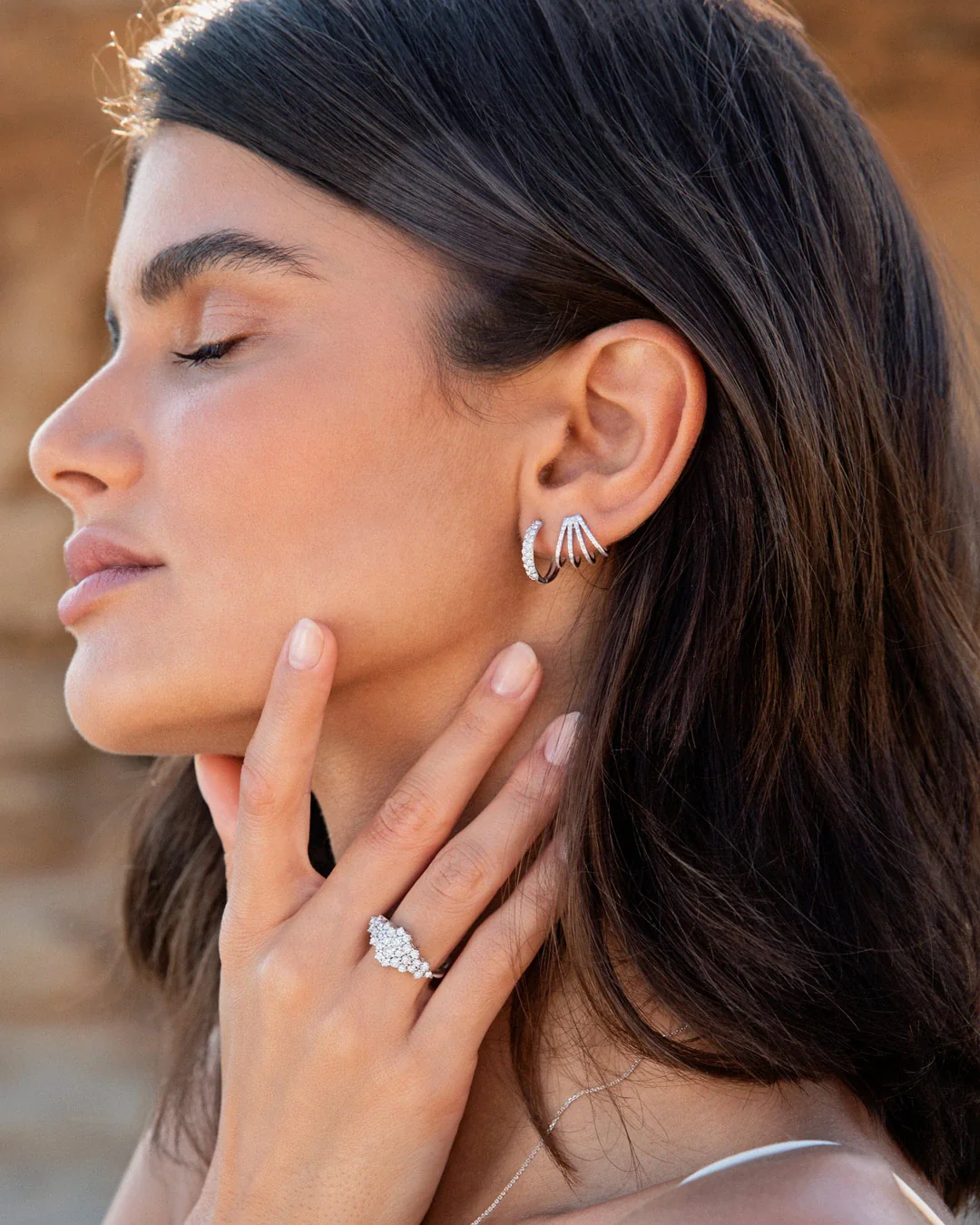 Pendientes Slice de Diamantes en Oro Blanco de 18 Kt - Image 5