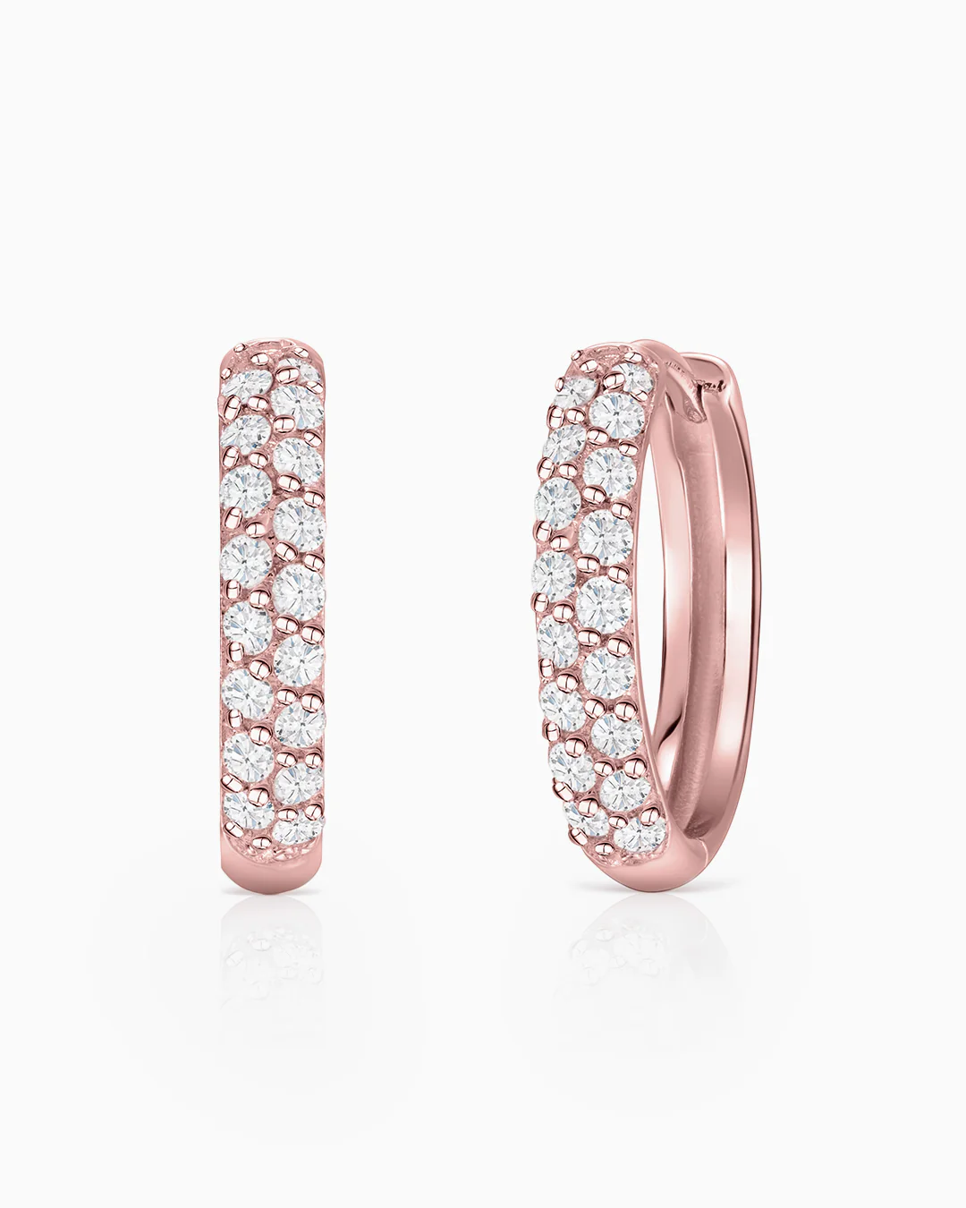 Pendientes Slice de Diamantes en Oro Rosa de 18 Kt