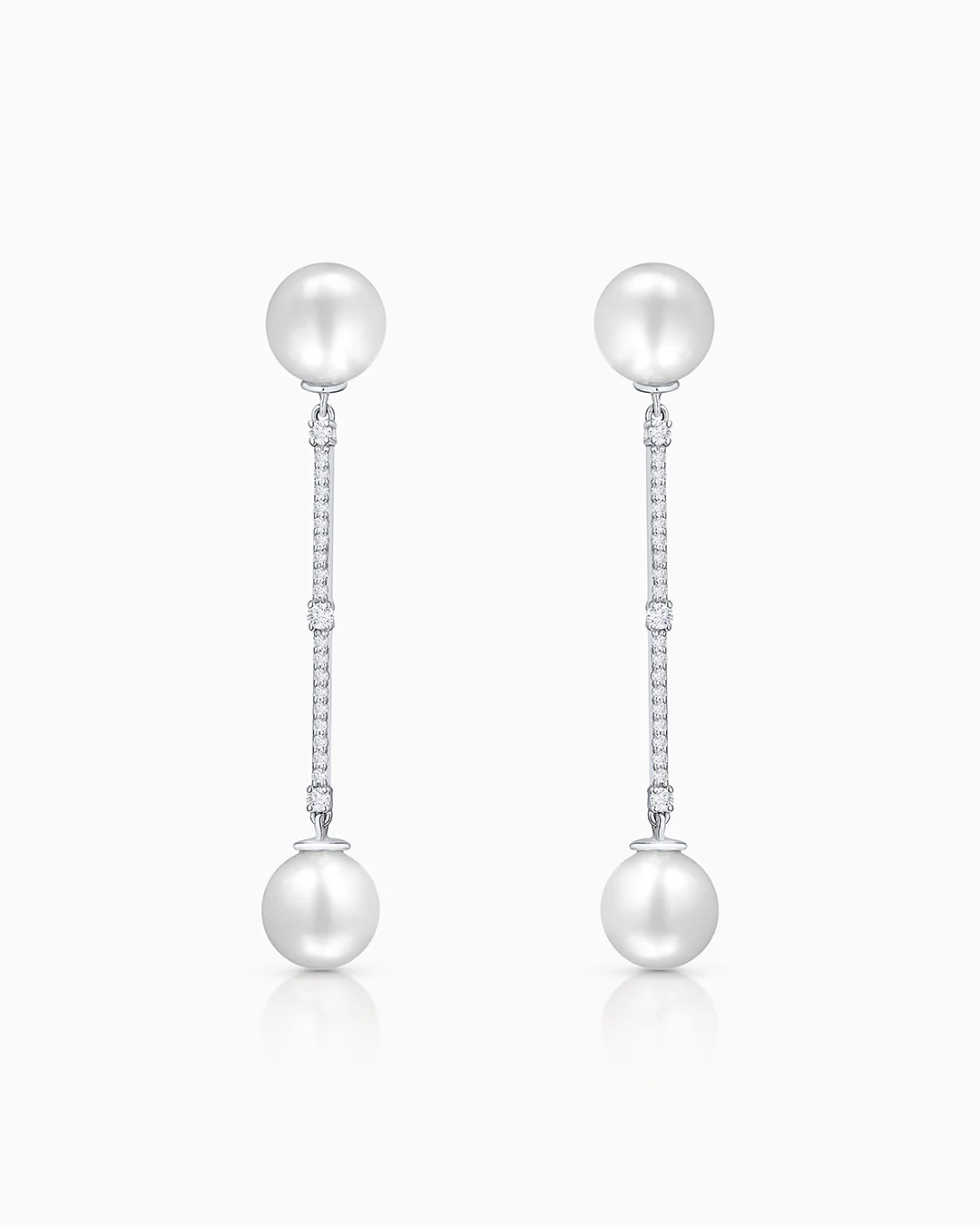Pendientes Sophie de Perlas y Diamantes en Oro Blanco de 18 Kt - Image 4