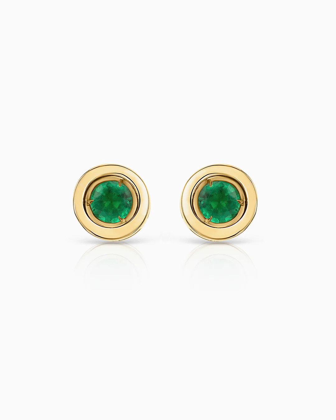 Pendientes Stud Colors de Esmeralda en Oro Amarillo de 18 Kt - Image 2