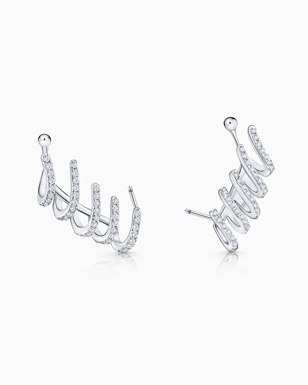 Pendientes Tourbillon de Diamantes en Oro Blanco de 18 Kt - Image 4