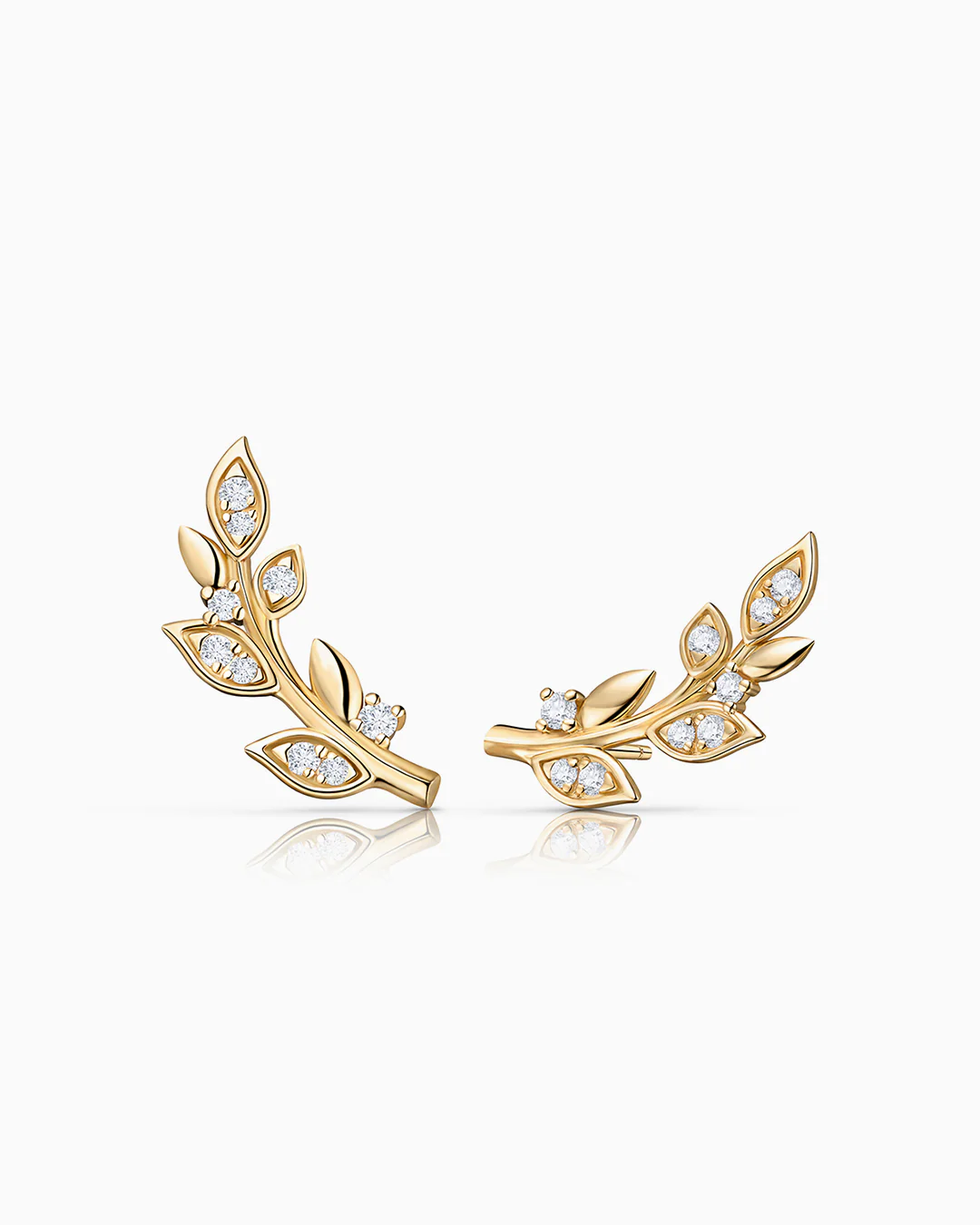 Pendientes Trepadores Dafne de Diamantes en Oro Amarillo de 18 Kt