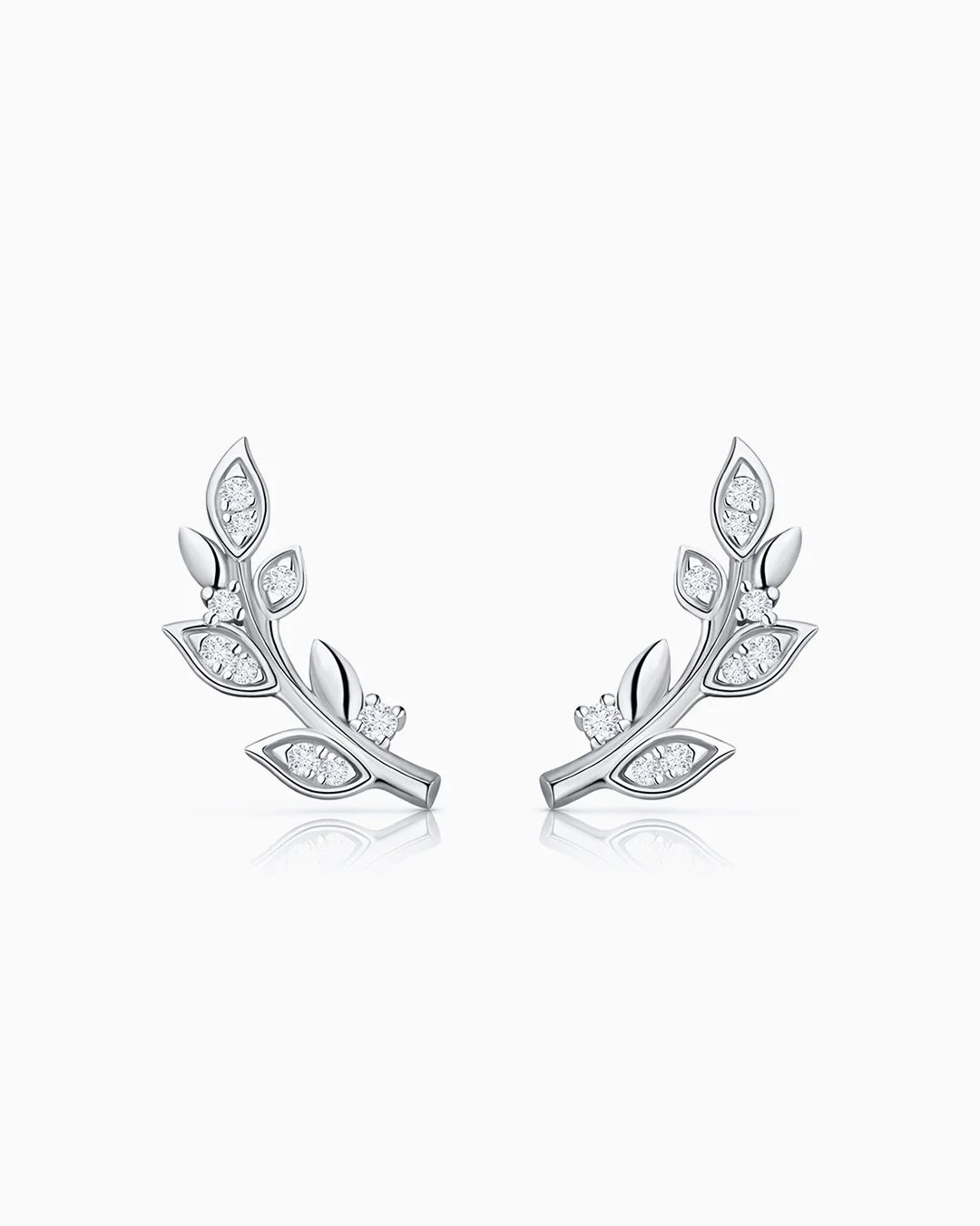 Pendientes Trepadores Dafne de Diamantes en Oro Blanco de 18 Kt - Image 3