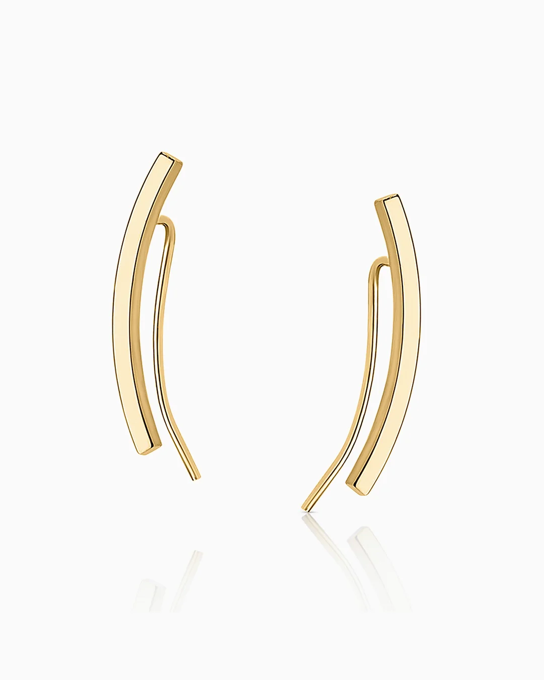 Pendientes Trepadores Line en Oro Amarillo de 18 Kt