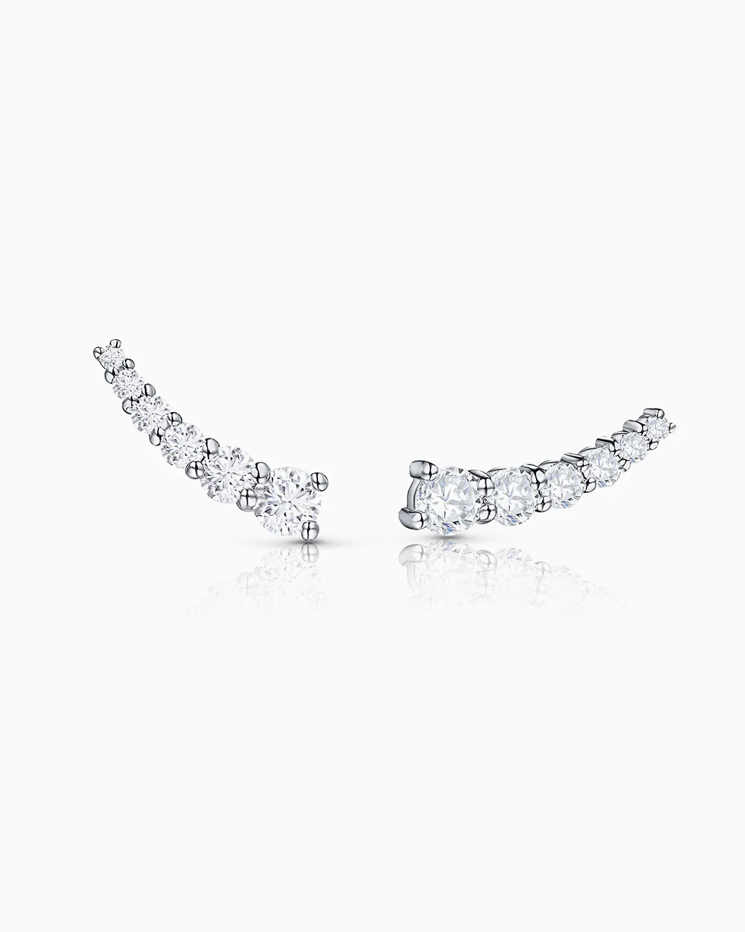 Pendientes Trepadores Lynx de Diamantes en Oro Blanco de 18 Kt - Image 3