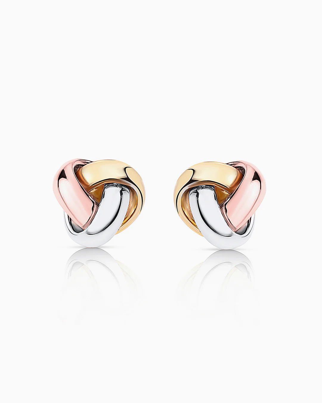 Pendientes Tricolore Nudo en Oro Amarillo, Blanco y Rosa de 18 Kt