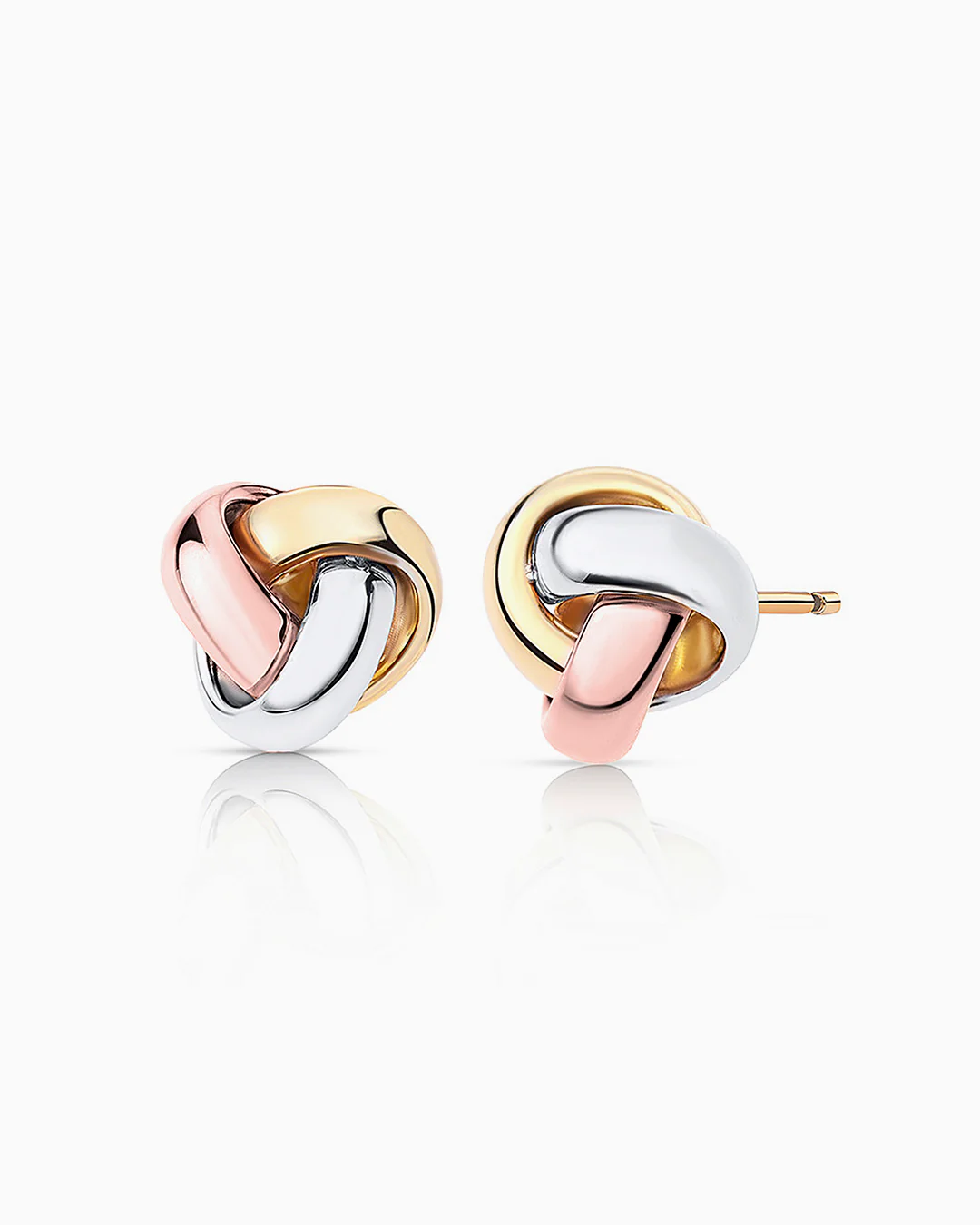 Pendientes Tricolore Nudo en Oro Amarillo, Blanco y Rosa de 18 Kt - Image 2