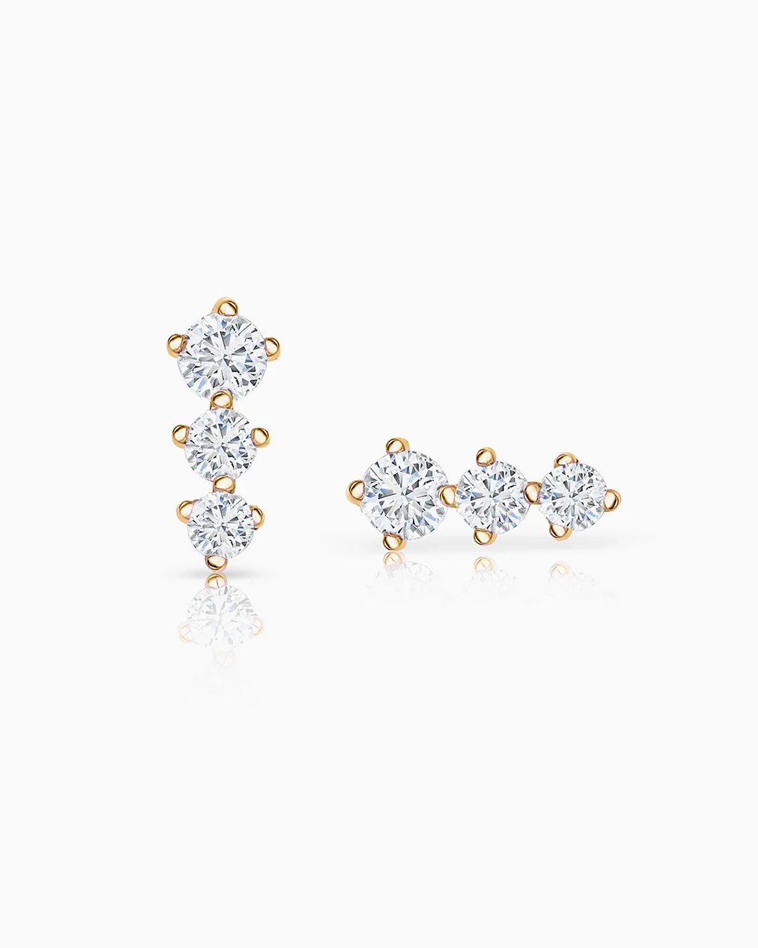 Pendientes Trinity Diamonds en Oro Amarillo de 18 Kt - Image 4