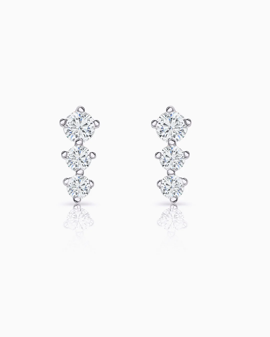 Pendientes Trinity Diamonds en Oro Blanco de 18 Kt