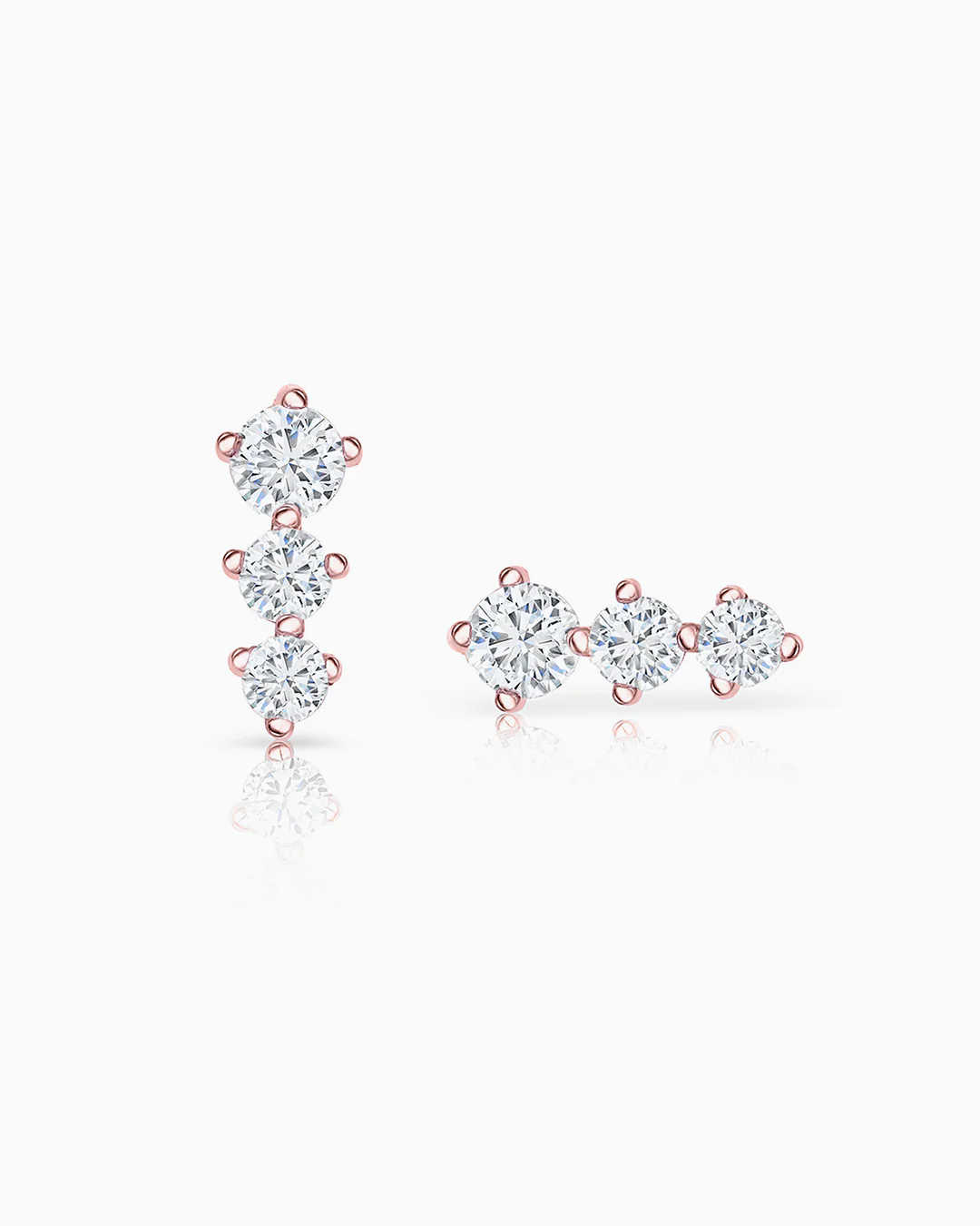 Pendientes Trinity Diamonds en Oro Rosa de 18 Kt - Image 4