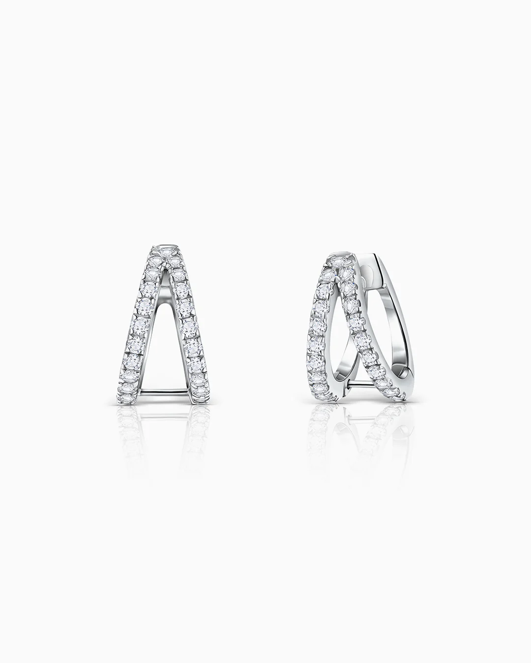 Pendientes Twin Diamonds en Oro Blanco de 18 Kt