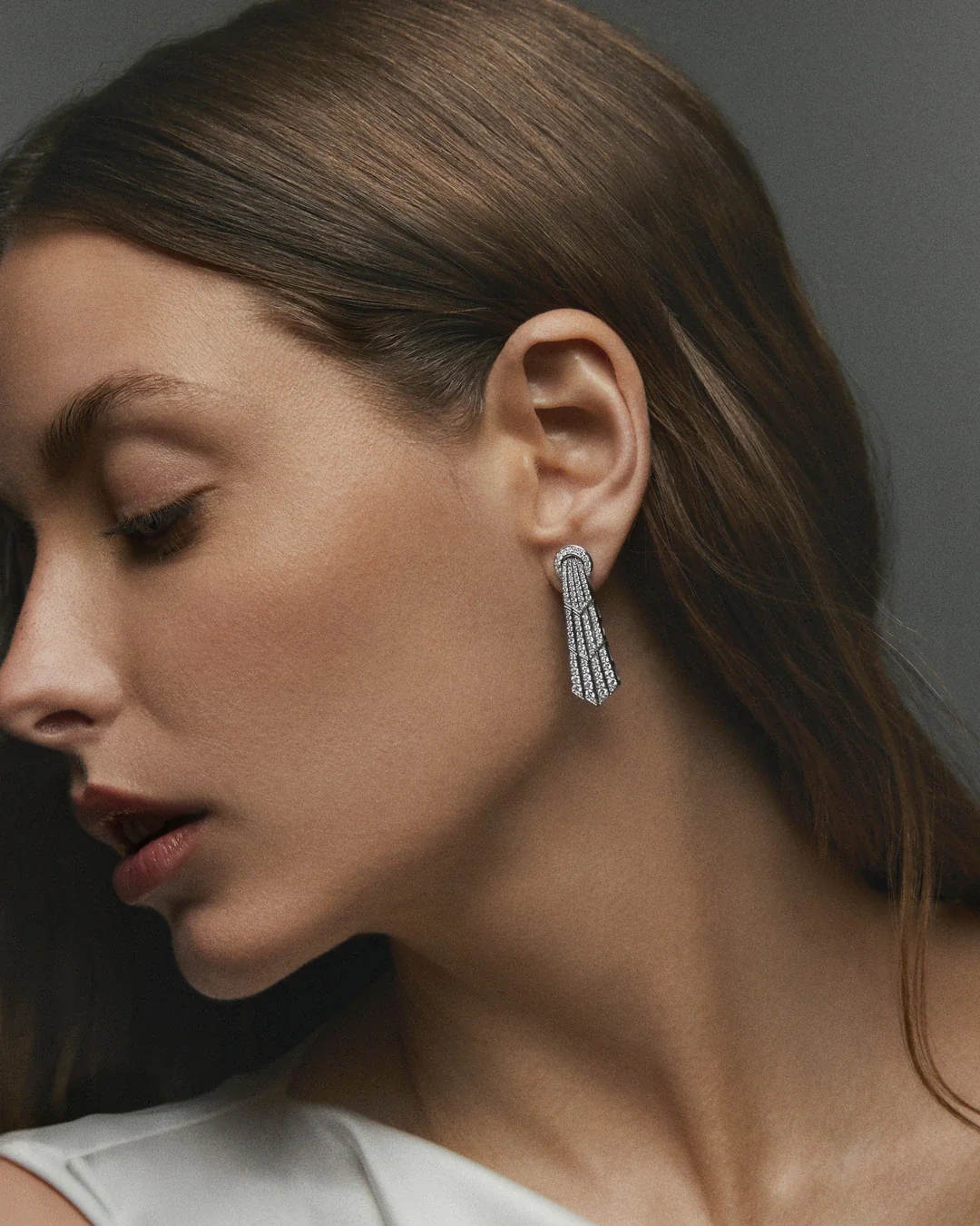 Pendientes Veronica de Diamantes en Oro Blanco de 18 kt - Image 2