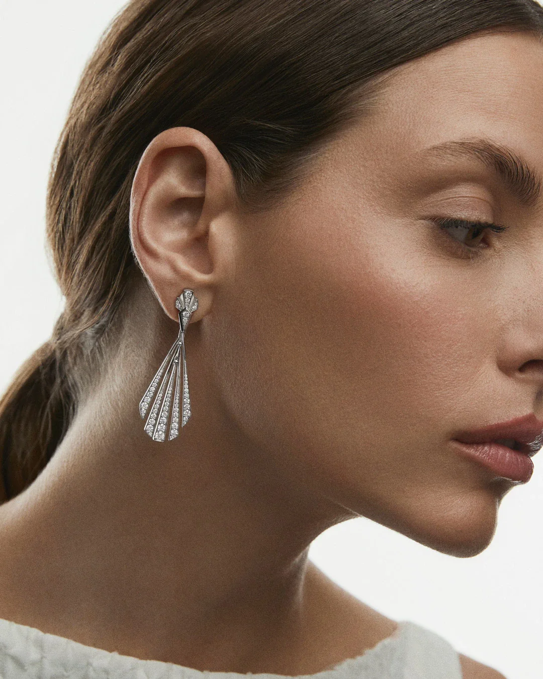 Pendientes Vivien de Diamantes en Oro Blanco de 18 kt - Image 2