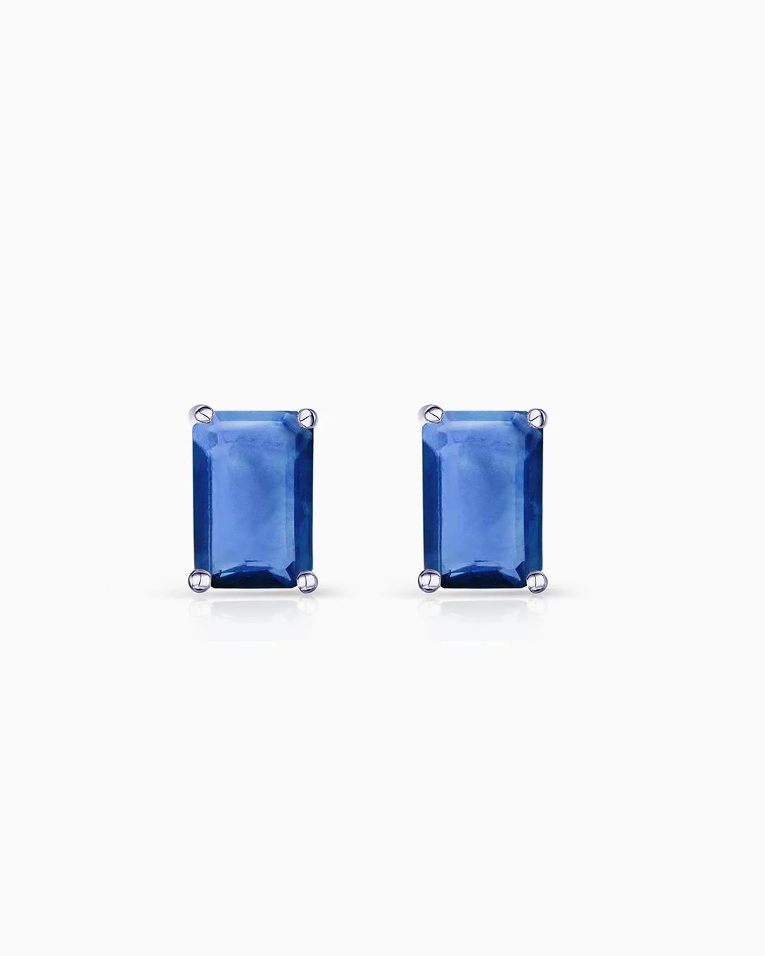 Pendientes de Zafiro Baguette en Oro Blanco de 18 Kt - Image 2