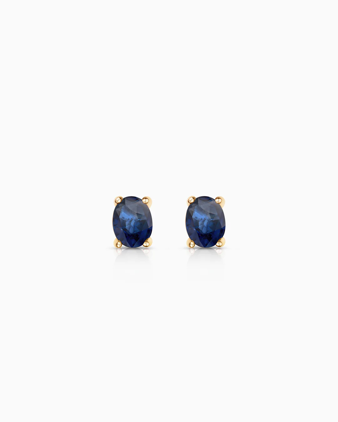 Pendientes de Zafiro Oval MINI en Oro Amarillo de 18 Kt