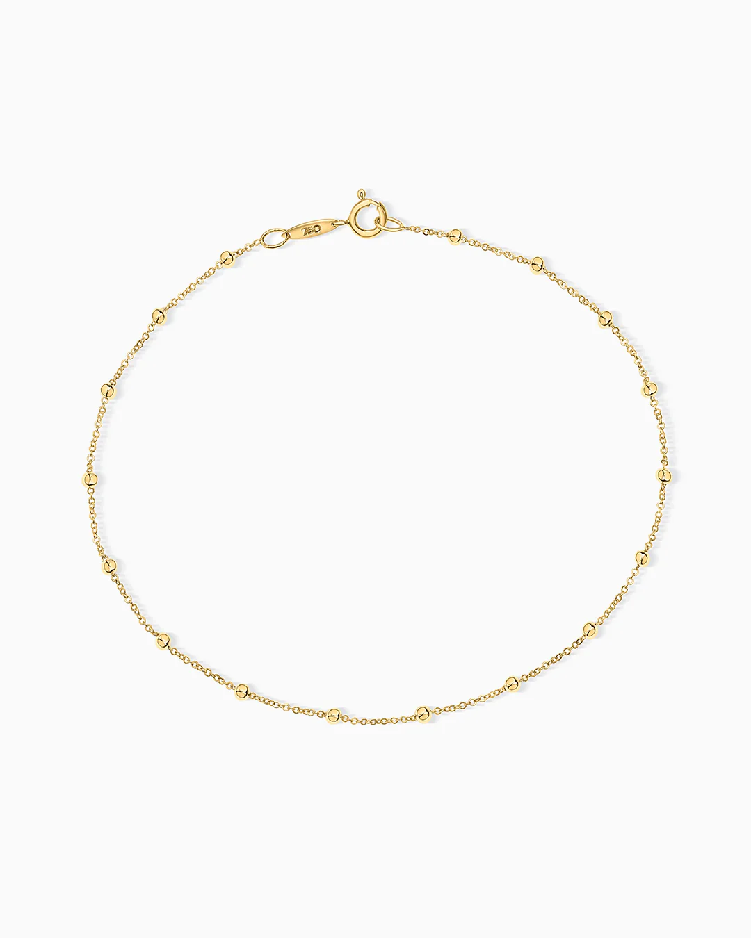 Pulsera Cadena Bolitas en Oro Amarillo de 18 Kt