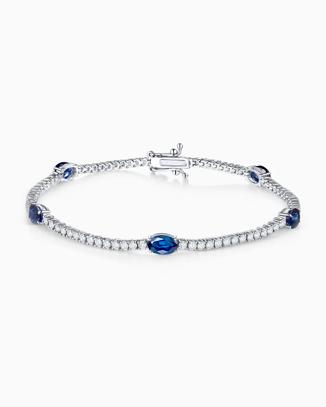 Pulsera Giselle de Zafiros y Diamantes en Oro Blanco de 18 Kt