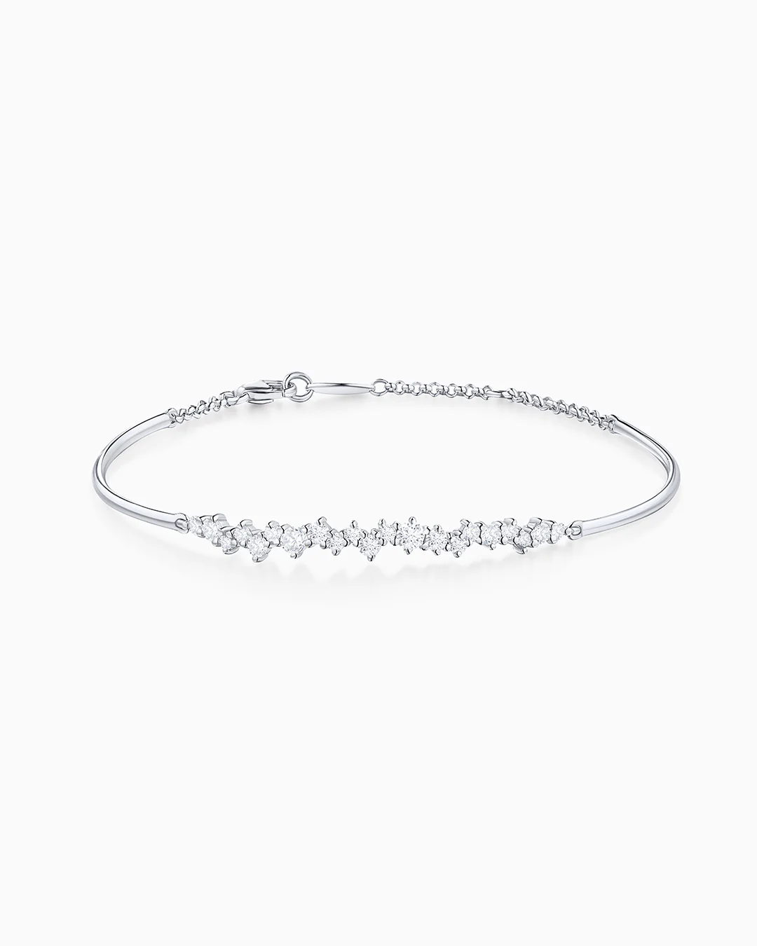 Pulsera Luz de Luna de Diamantes en Oro Blanco de 18 Kt