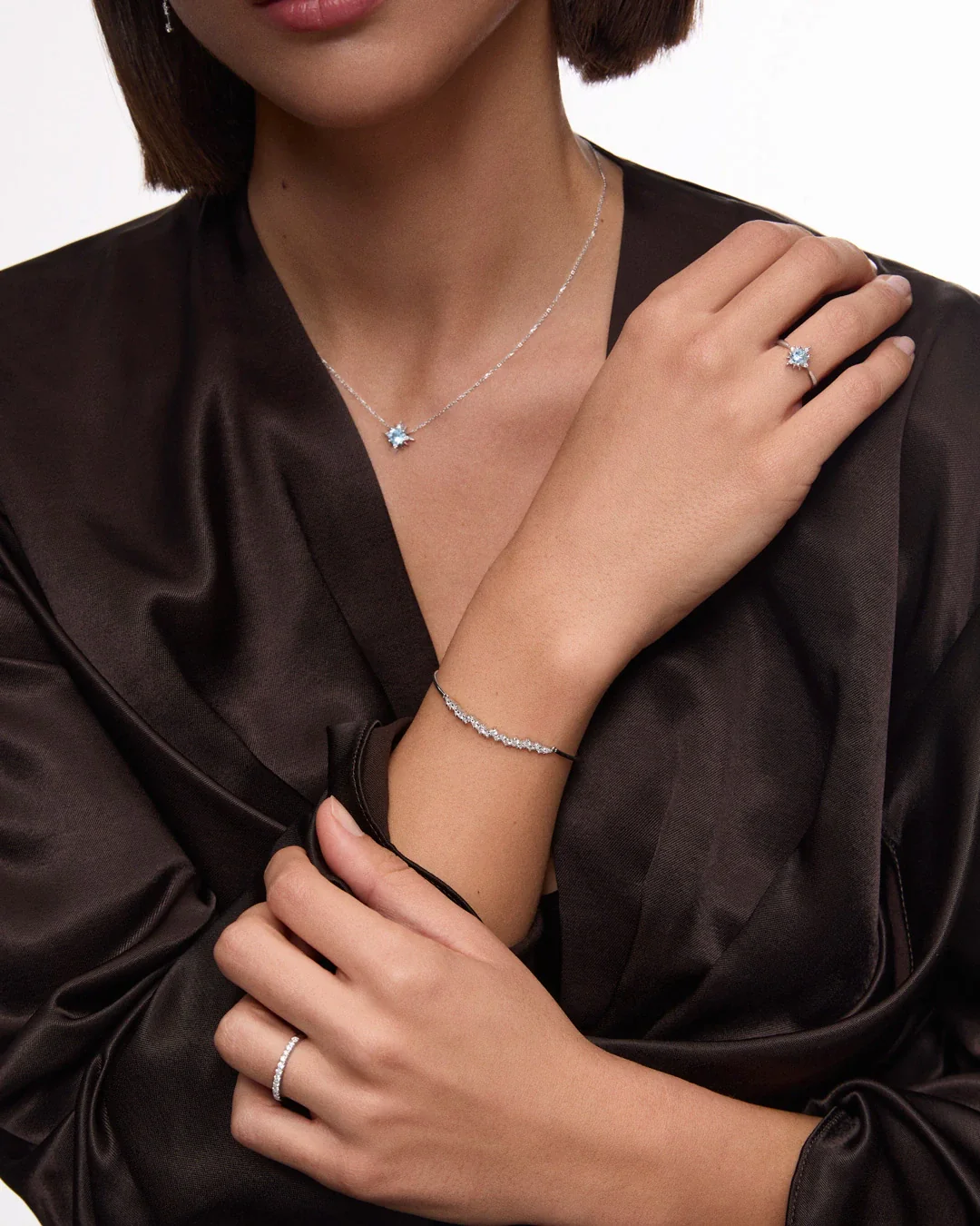 Pulsera Luz de Luna de Diamantes en Oro Blanco de 18 Kt - Image 3