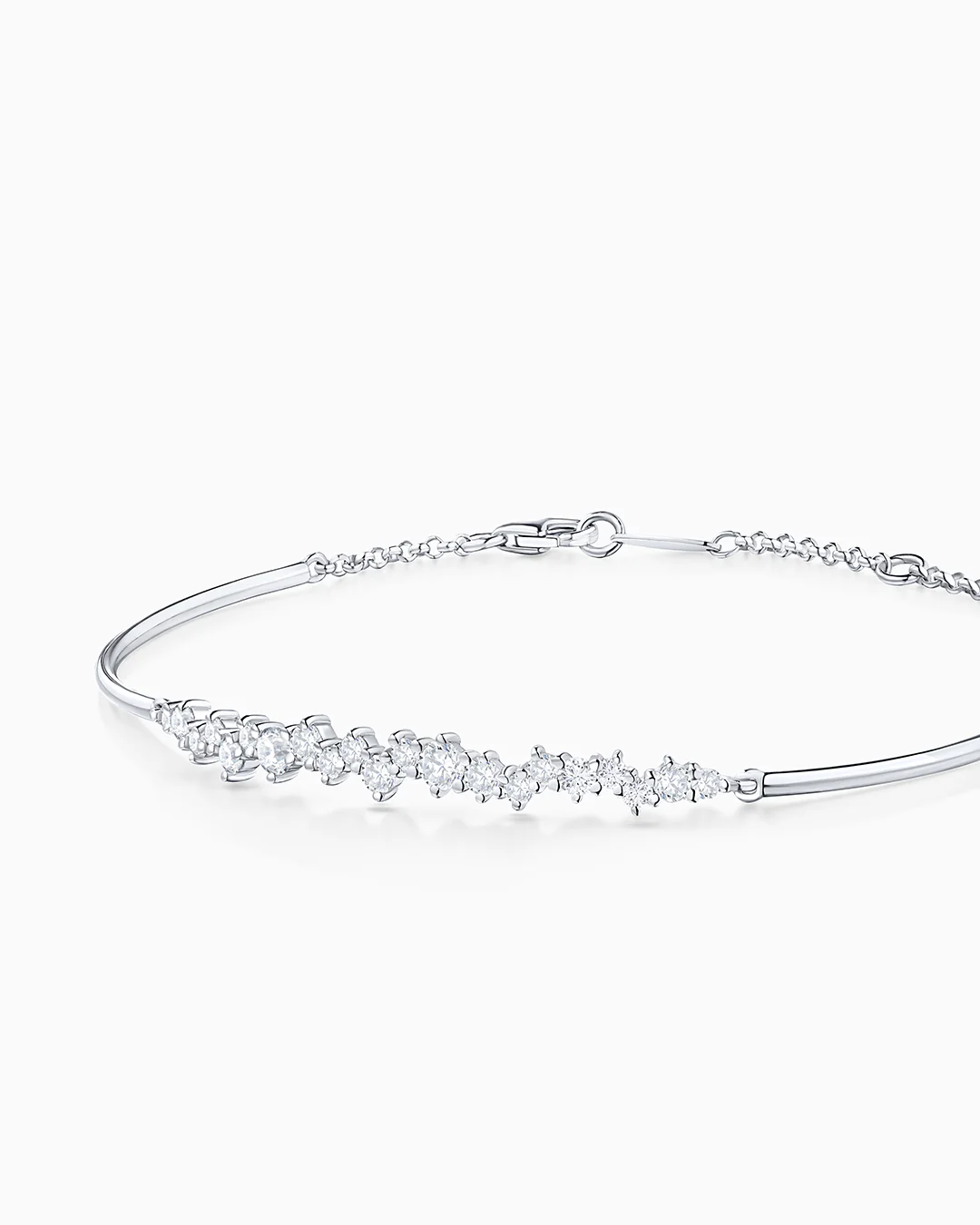 Pulsera Luz de Luna de Diamantes en Oro Blanco de 18 Kt - Image 4
