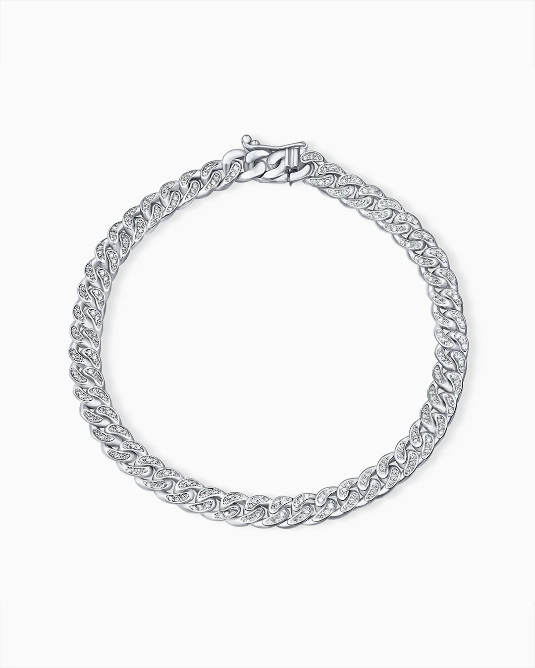 Pulsera Luz de Luna Lisse de Diamantes en Oro Blanco de 18 Kt