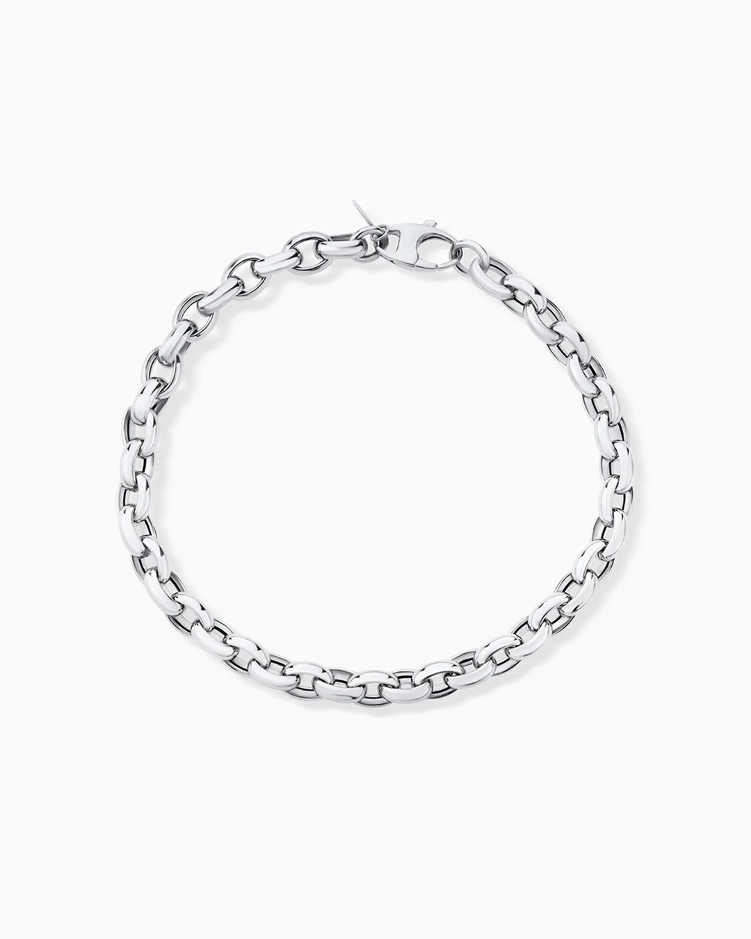 Pulsera Rolo en Oro Blanco de 18 Kt