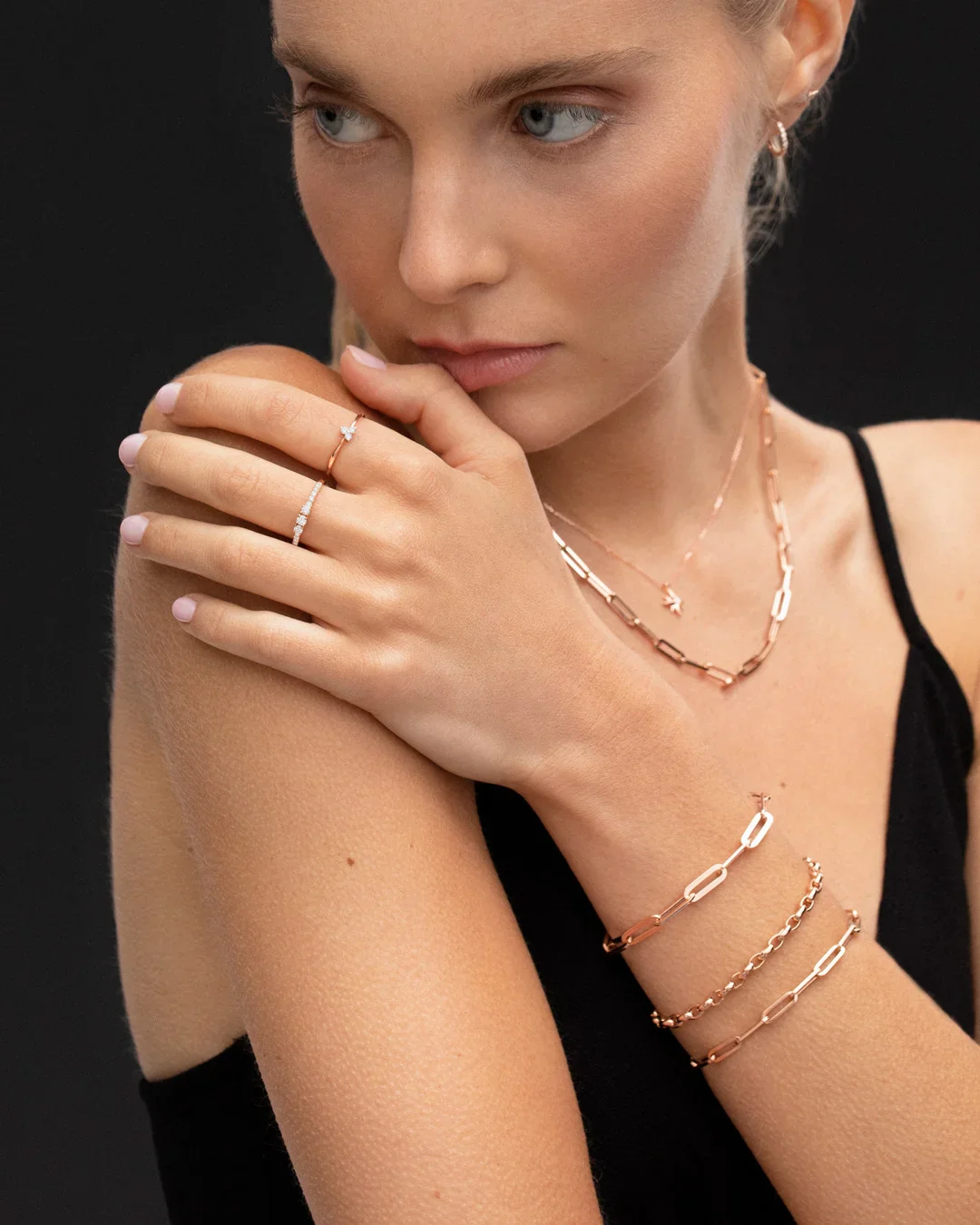 Pulsera Rolo en Oro Rosa de 18 Kt - Image 3