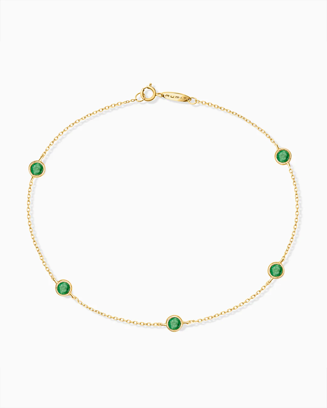 Pulsera Stud Colors de Esmeraldas en Oro Amarillo de 18 Kt