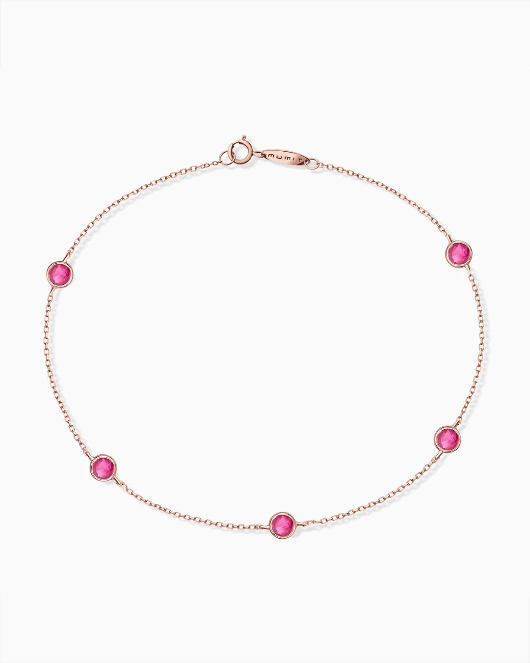 Pulsera Stud Colors de Rubíes en Oro Rosa de 18 Kt