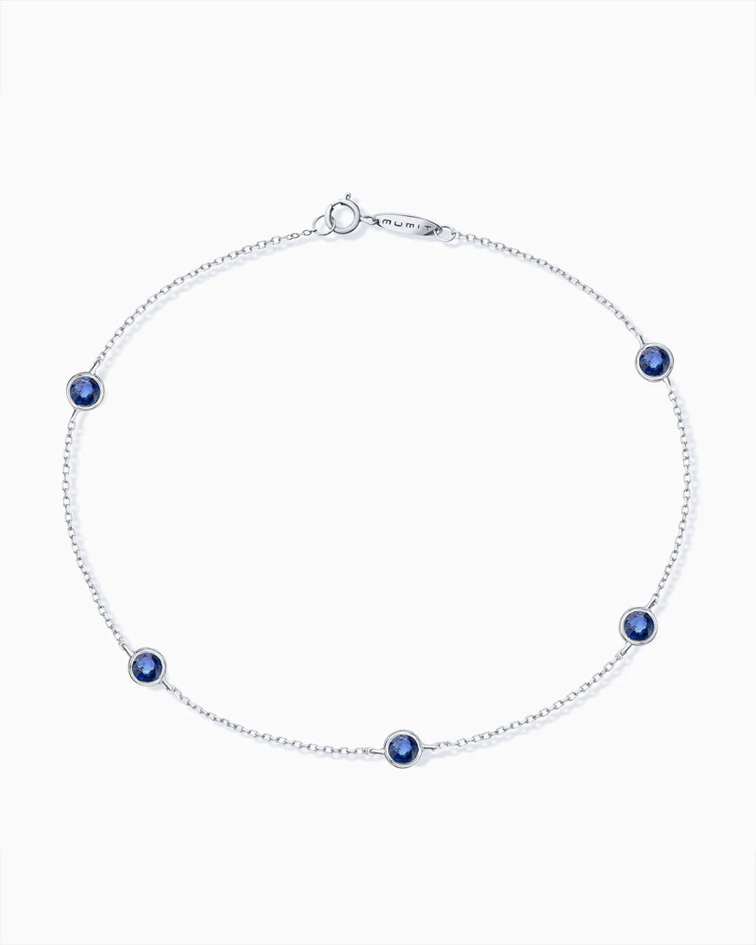 Pulsera Stud Colors de Zafiros en Oro Blanco de 18 Kt