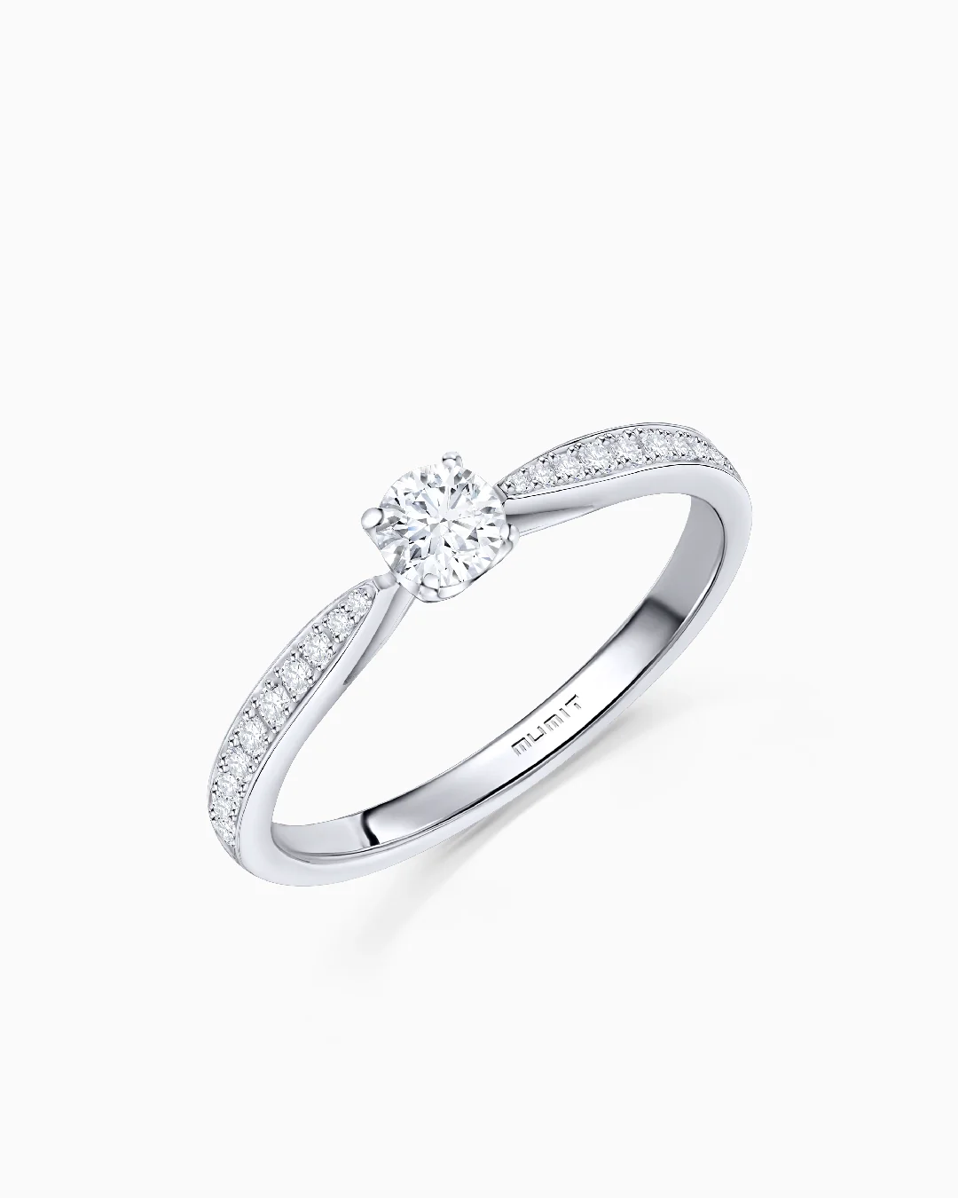 Solitario Always Pavé de Diamantes 0,40 Cts. en Oro Blanco de 18 Kt - Image 3