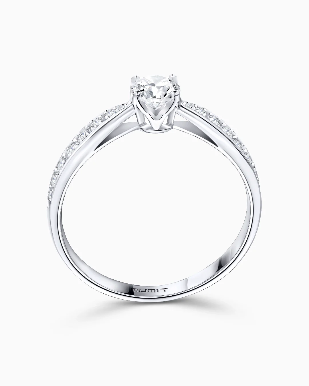 Solitario Always Pavé de Diamantes 0,73 Cts. en Oro Blanco de 18 Kt - Image 3