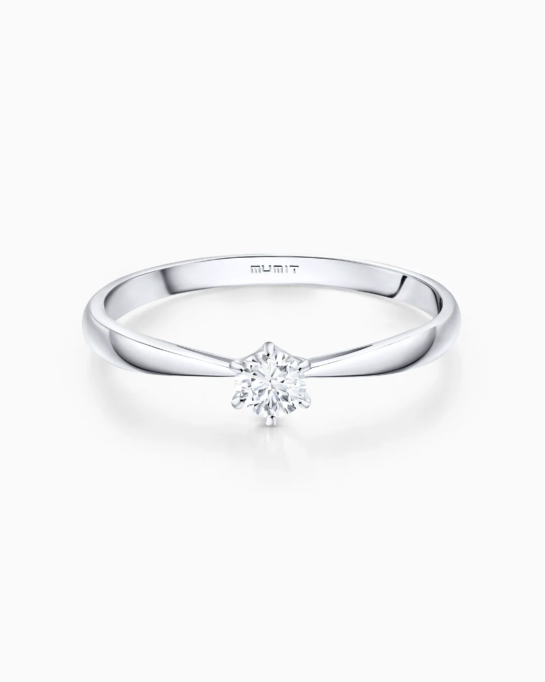 Solitario Always de Diamante 0,10 Cts. en Oro Blanco de 18 Kt