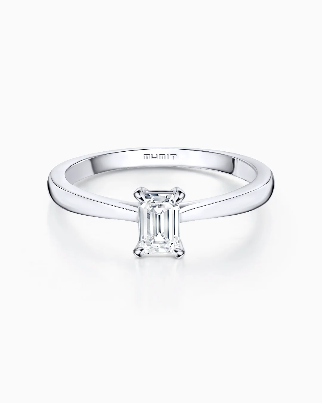 Solitario Claire Déco de Diamante 0,50 Cts. en Oro Blanco de 18 Kt