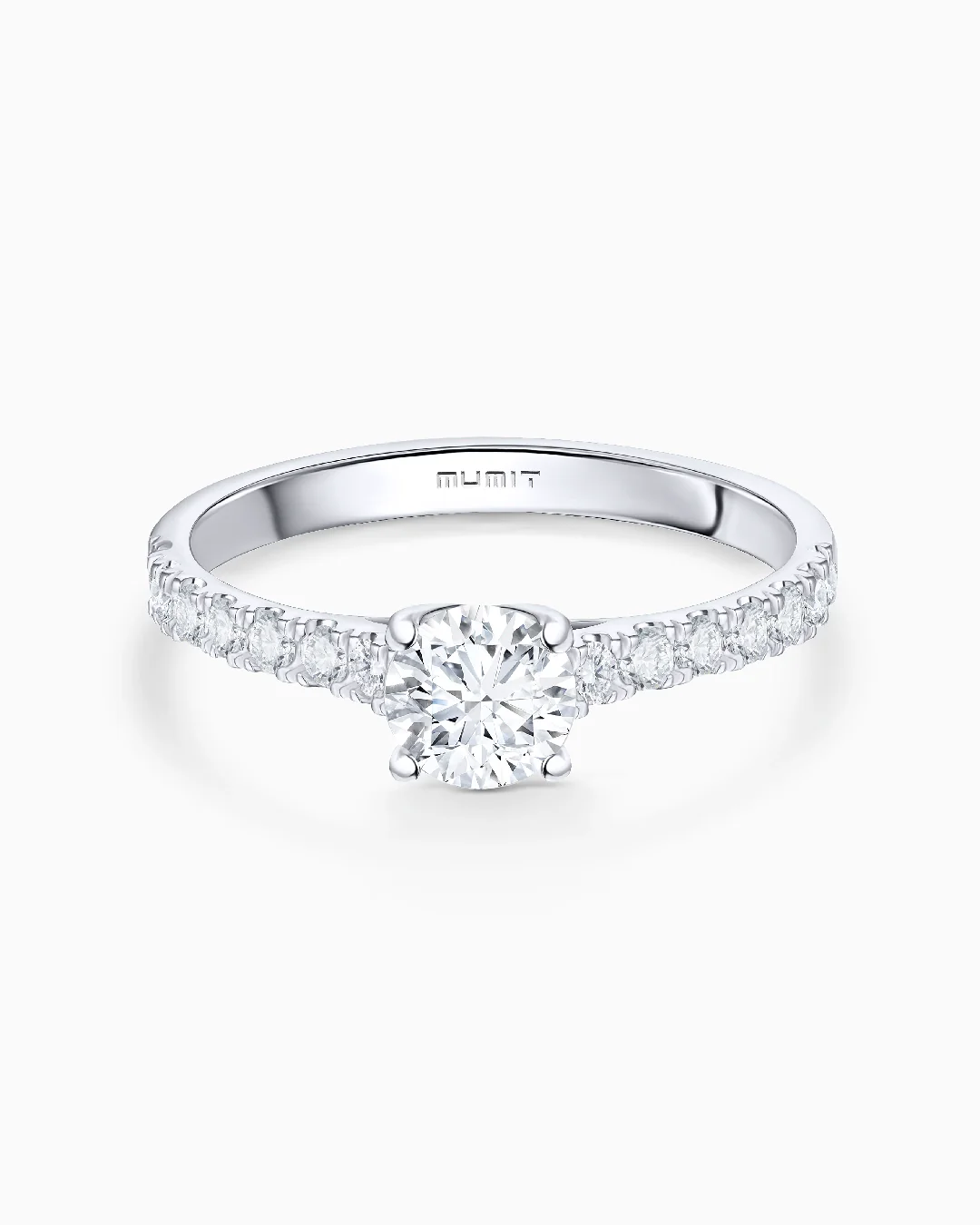 Solitario Ella de Diamantes 0,80 Cts. en Oro Blanco de 18 Kt